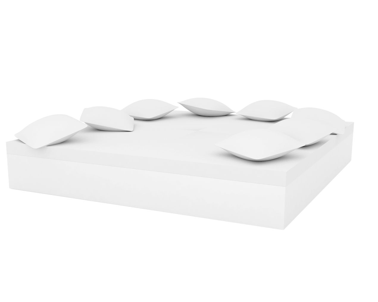 Vondom »JUT CHILL« Outdoor Daybed 240x240 cm / Ecru mit Bezug Silvertex Ecru 0009 / Basic Matt