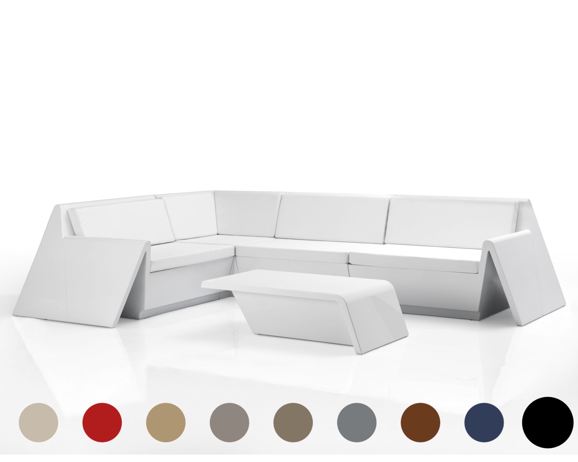 Vondom »REST« Outdoor Modul Chaiselongue / Lackiert Hochglanz / Taupe / B 106 x H 45 x T 56 cm