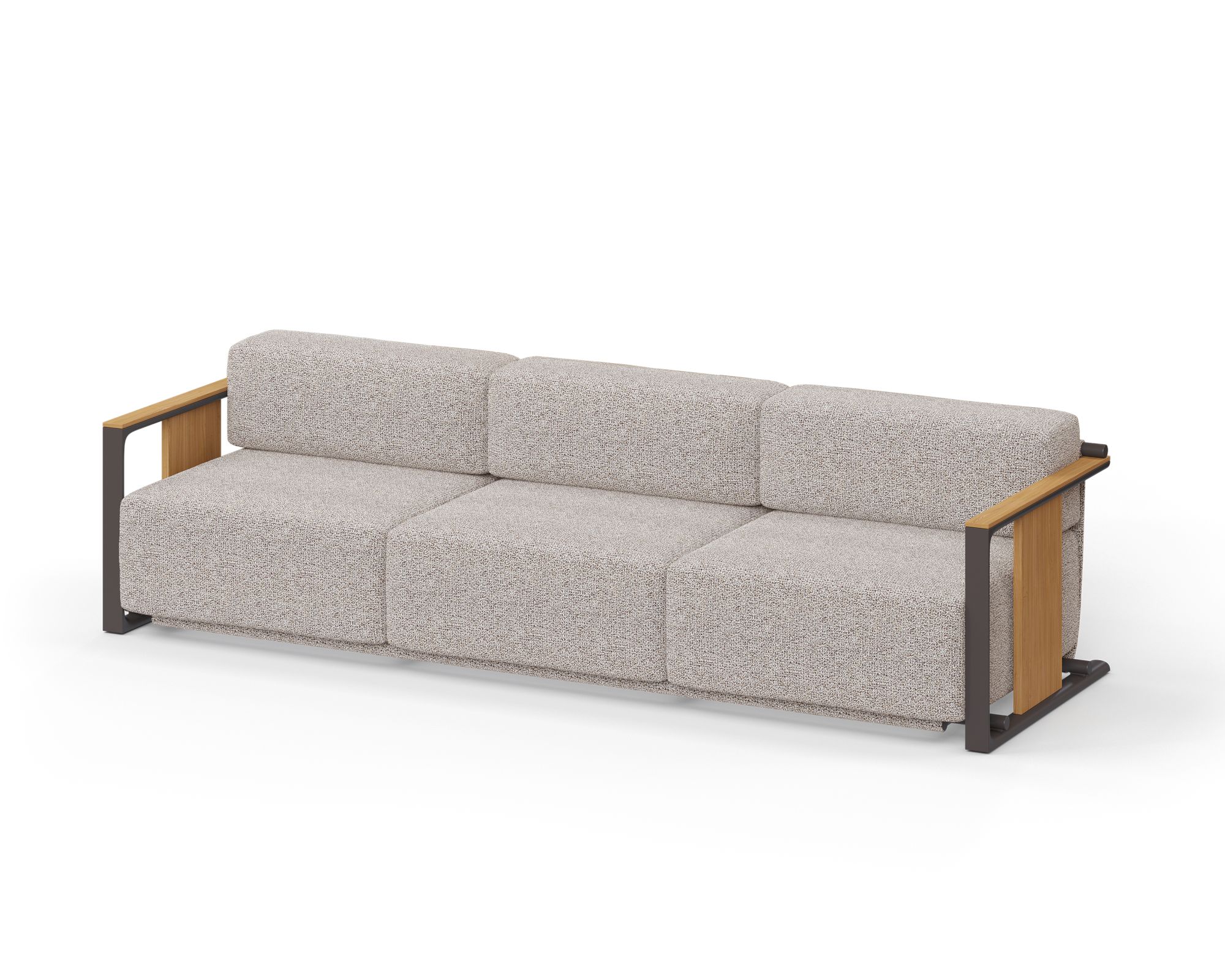 Vondom »TULUM« Outdoor Sofa XL Krollet 1921 / Cacao / natural teak