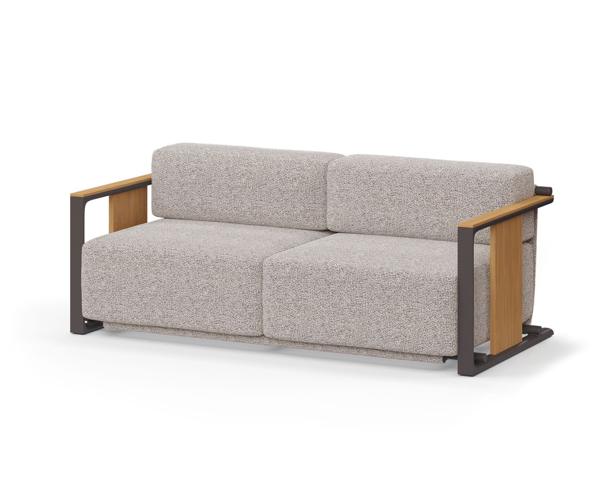 Vondom »TULUM« Outdoor Sofa Krollet 1921 / Cacao / natural teak