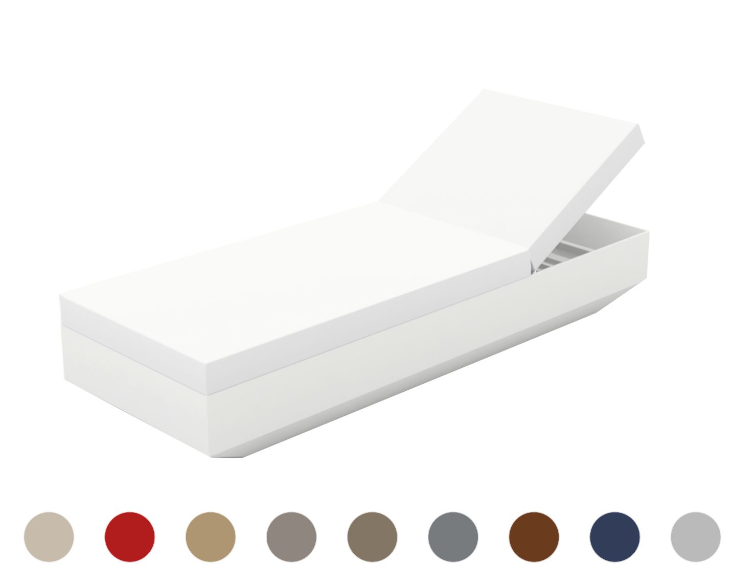 Vondom »VELA« Outdoor Sonnenliege Lackiert Hochglanz / Ecru