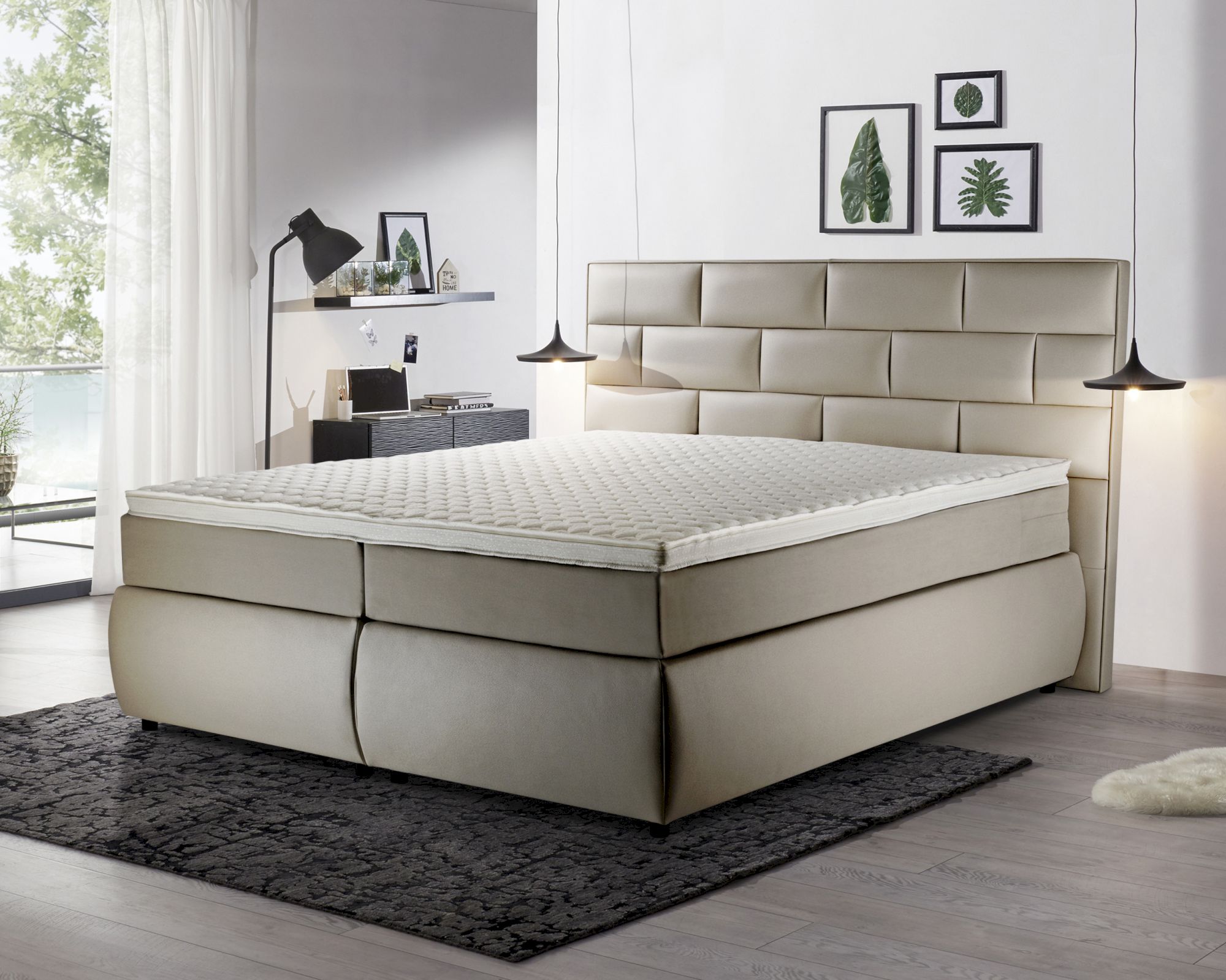 Winkle Boxspringbett Kronos 180x200 cm / H2 / Topper durchgehend / 6852 Kunstleder