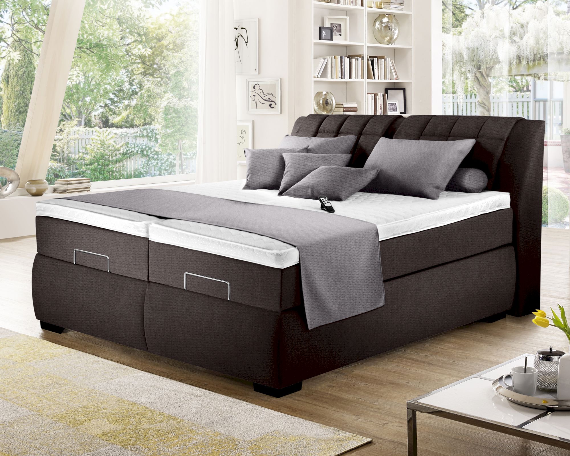 Winkle »Tudor« Elektro-Boxspringbett motorisch verstellbar / 9640 Anthrazit / 160x200 cm / H4