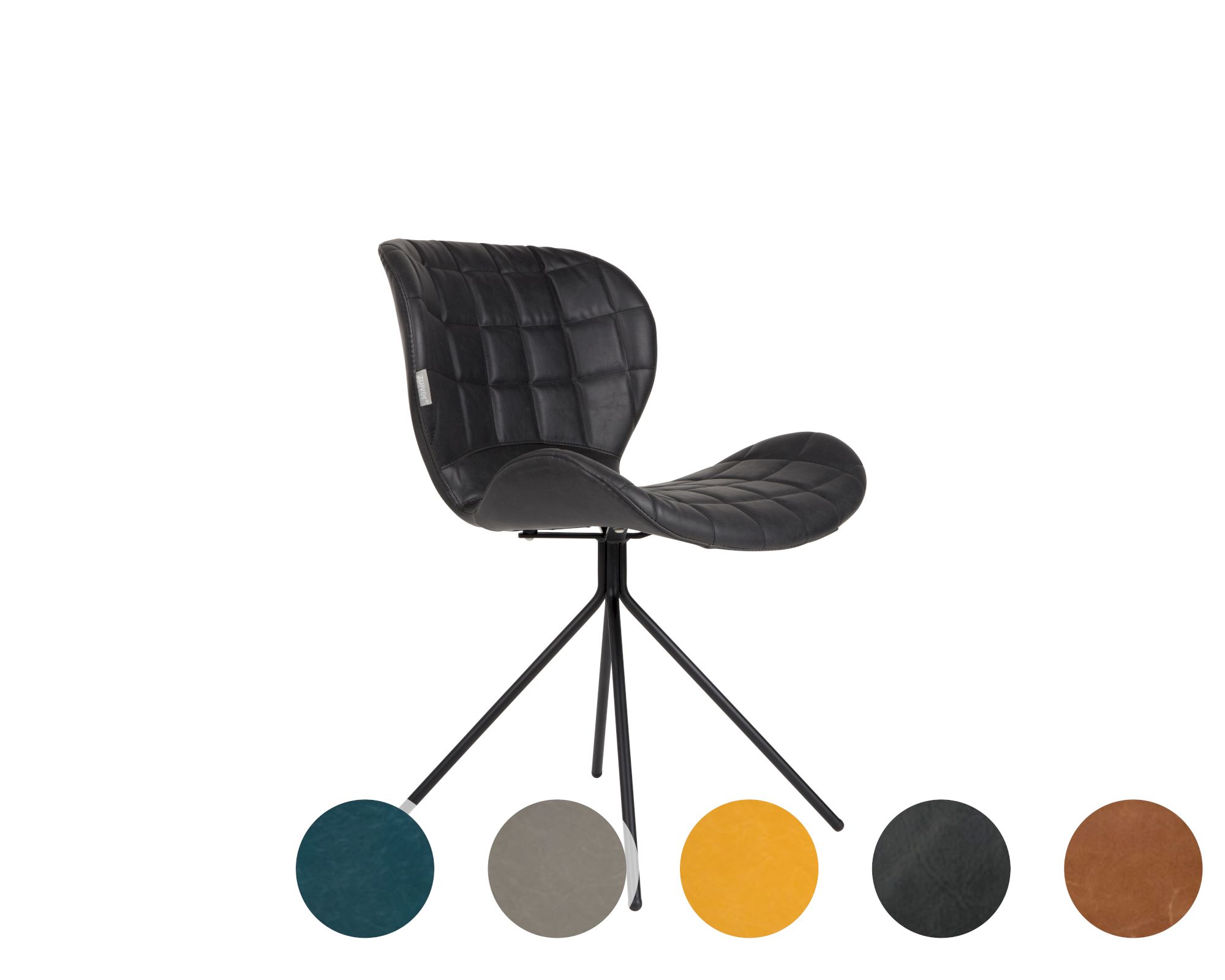 Zuiver Designer-Stuhl OMG LL PU Leder yellow