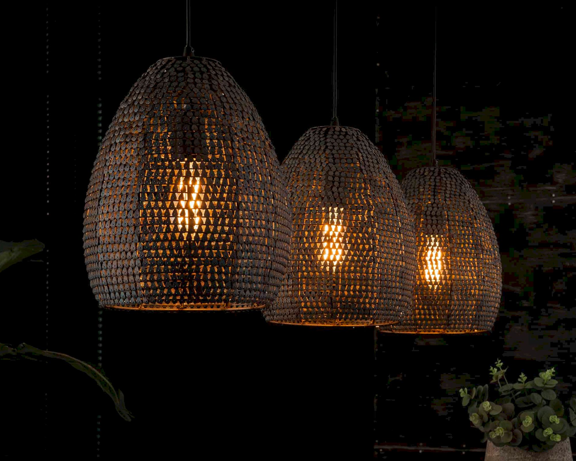 designline »Armour« Hängelampe oval Metall