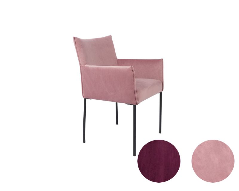designline »Dion Velvet« Polsterstuhl mit Armlehne pink