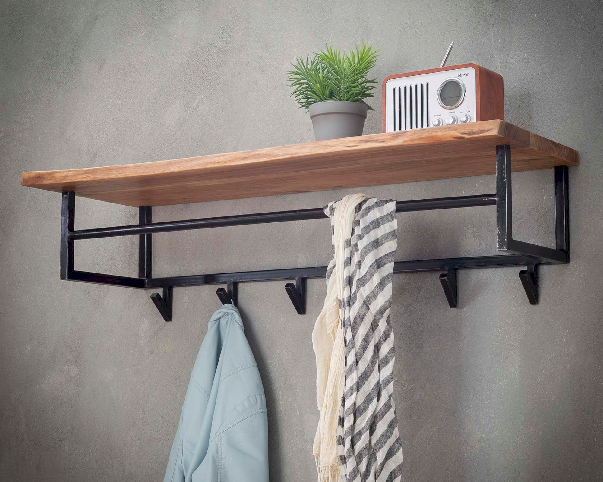 designline »Edge« Massivholz Garderobe I 100x27x33 cm