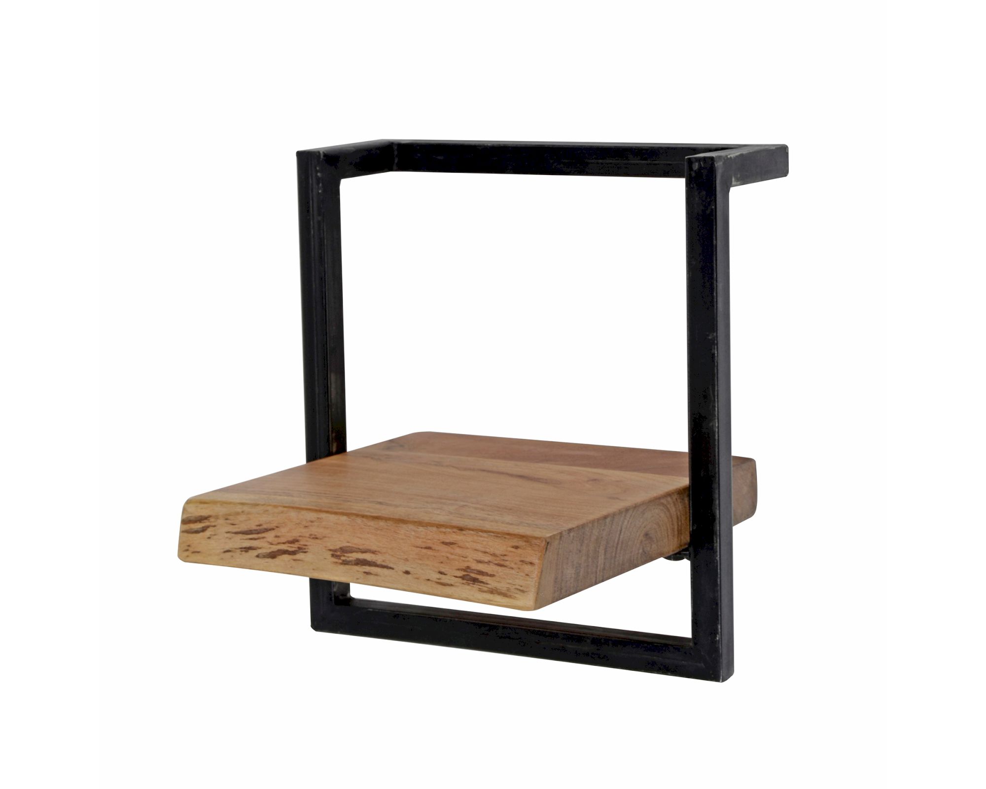 designline »Edge« Massivholz Wandregal Metall/Akazie IV 30x30x25 cm