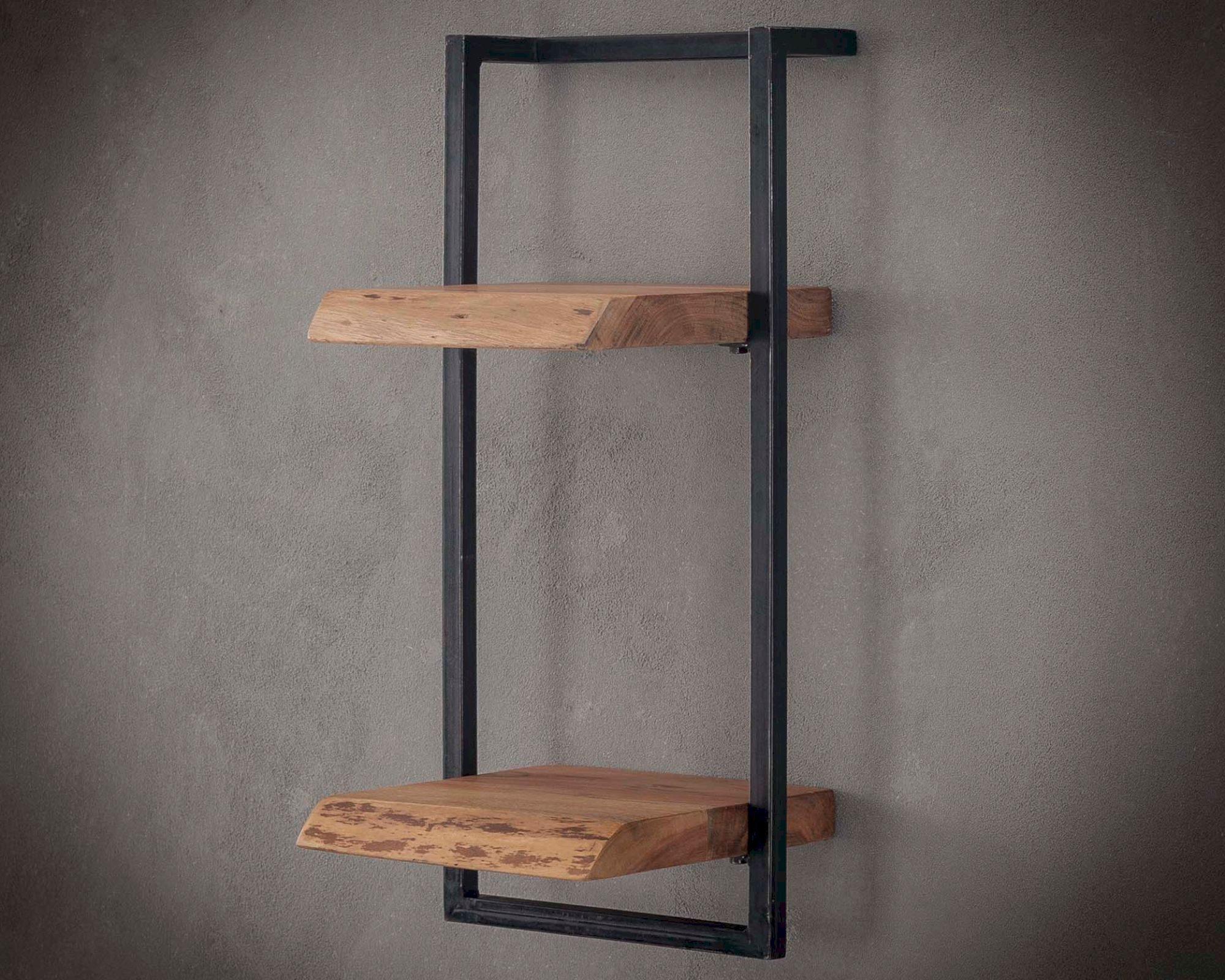designline »Edge« Massivholz Wandregal Metall/Akazie V 30x65x25 cm