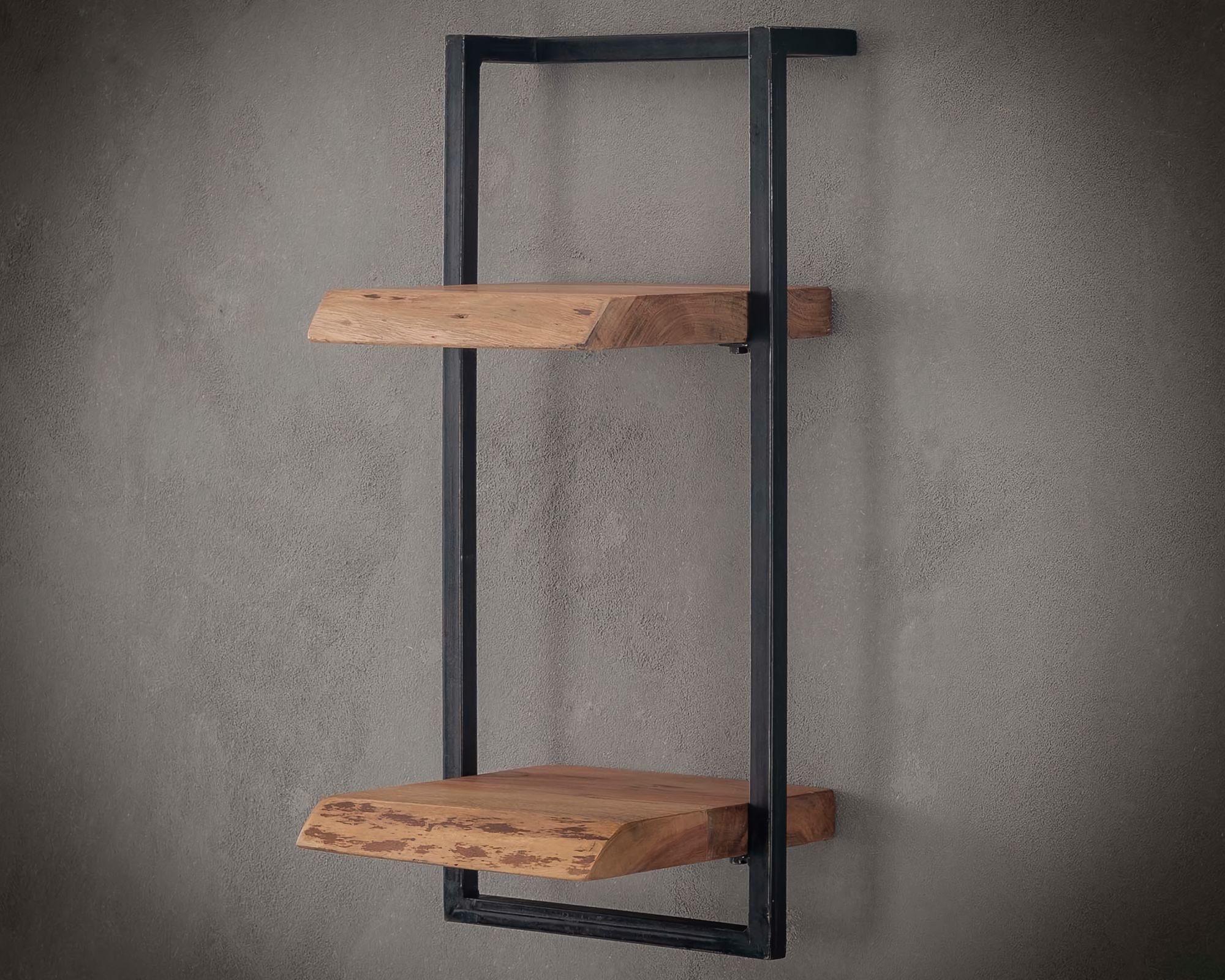 designline »Edge« Massivholz Wandregal Metall/Akazie V 30x65x25 cm