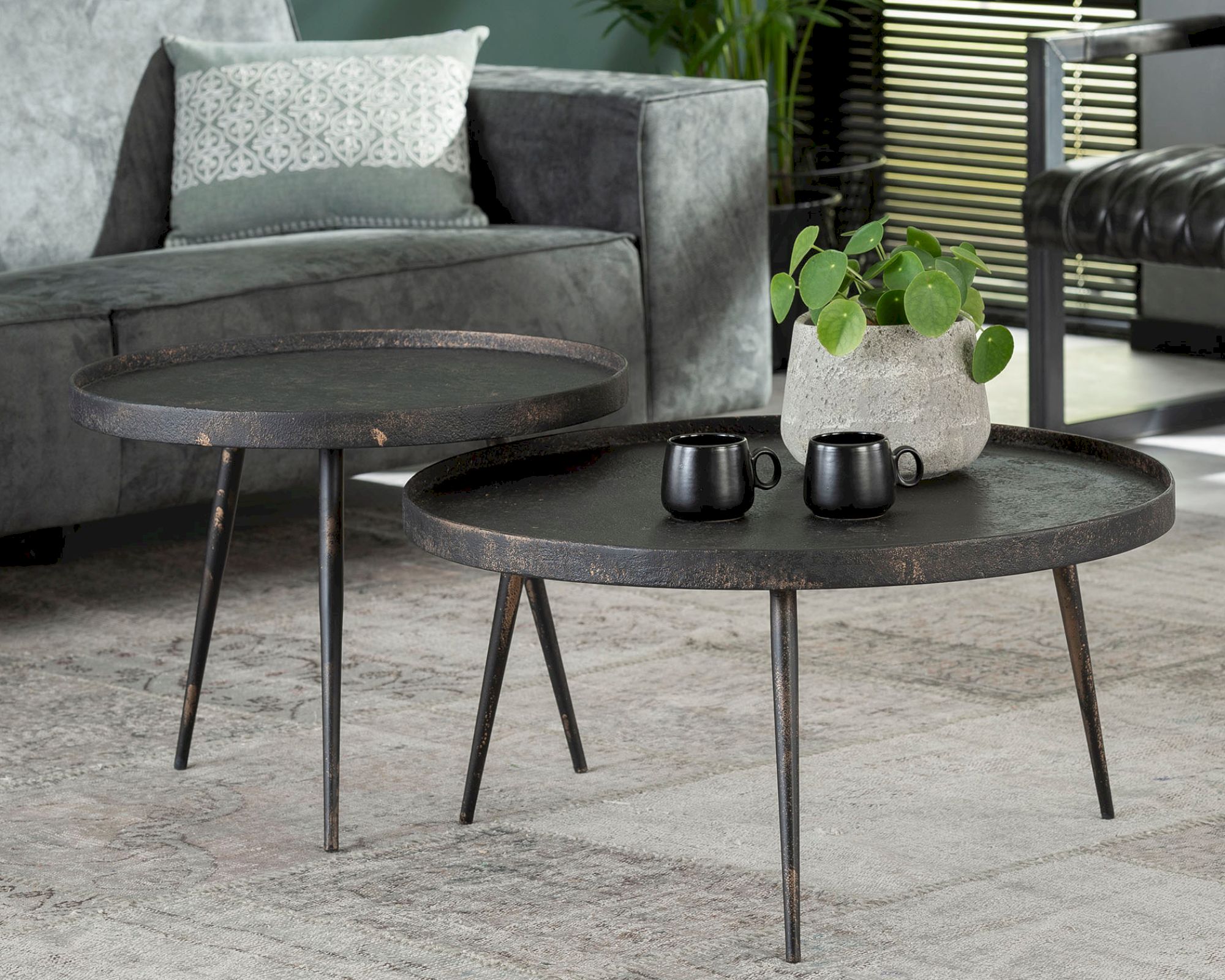 designline »Melau« Couchtisch 2er-Set Metallisch