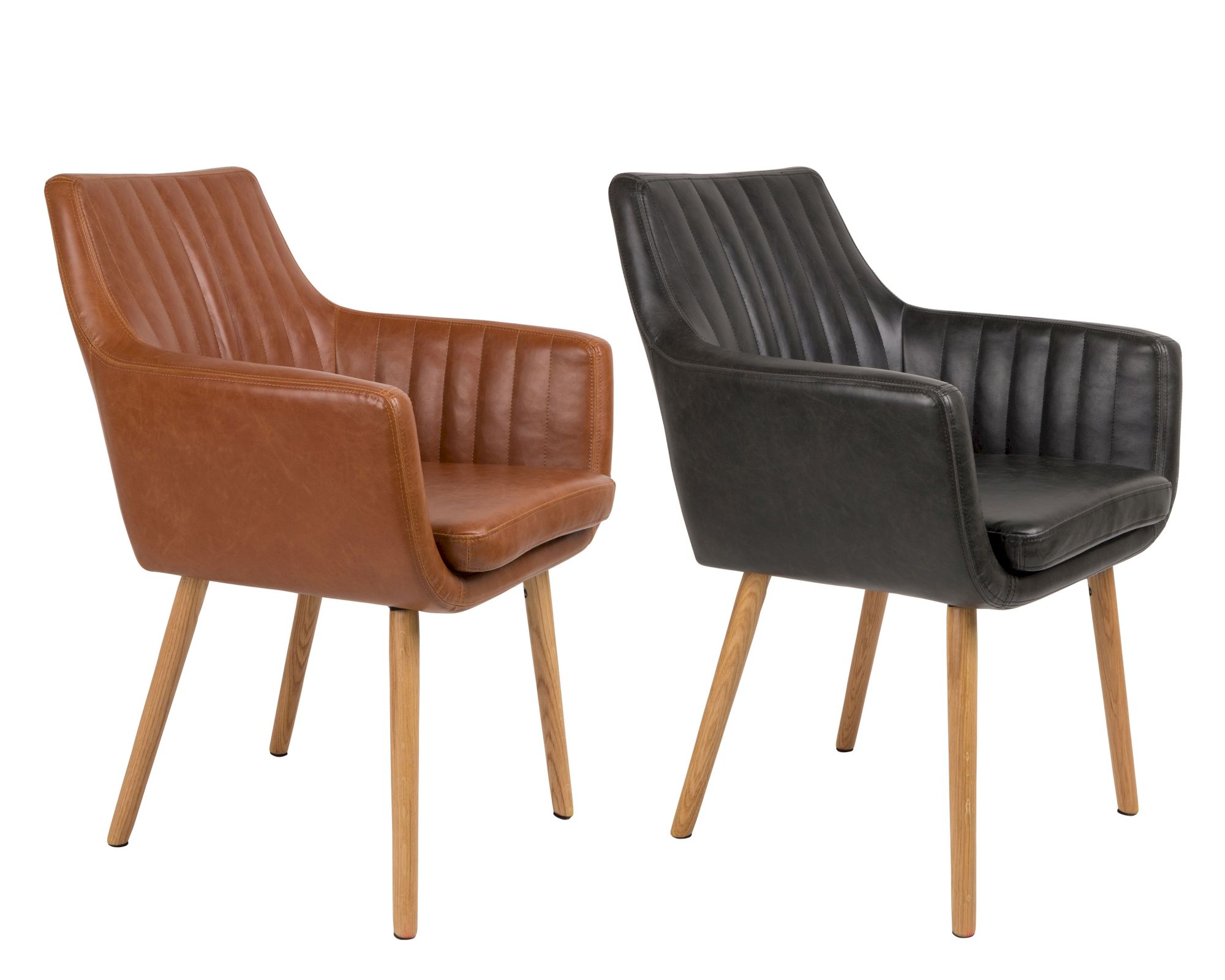 designline Polsterstuhl Pike mit Armlehne Cognac