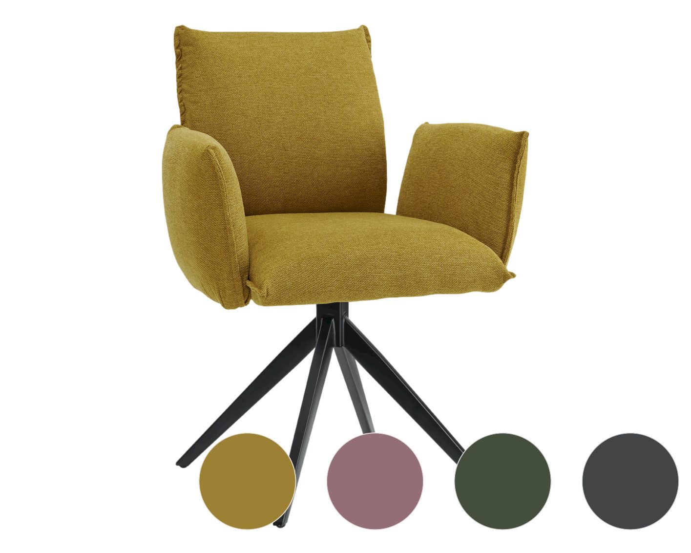 designline »SIT DOWN« Polsterstuhl Turn drehbar ohne Armlehnen / senfgelb