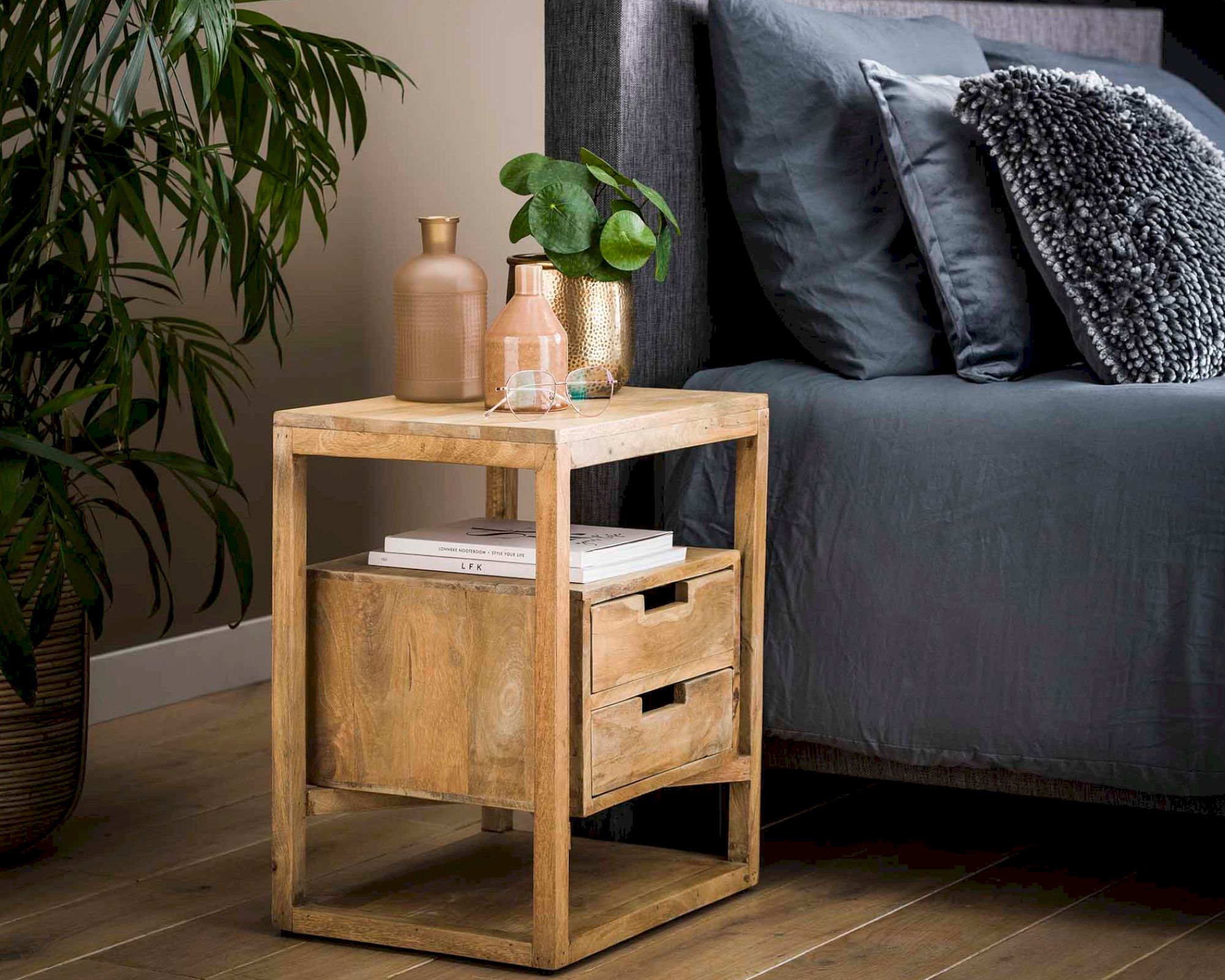 designline »Sahara« Nachttisch 2 Schubladen 45x55x35 cm