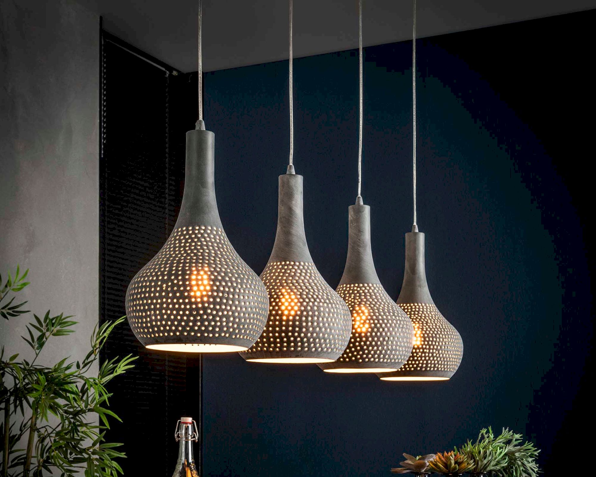 designline »York« Hängeleuchte grau / 80 x 150 x 80 cm