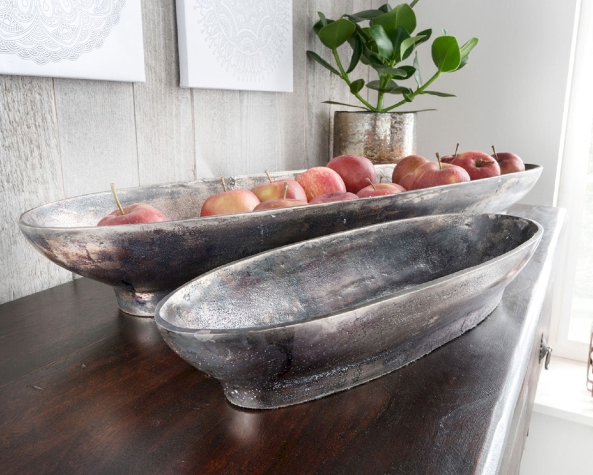 die Faktorei »Alu« Deko Schale antik - natur 38x7x13 cm