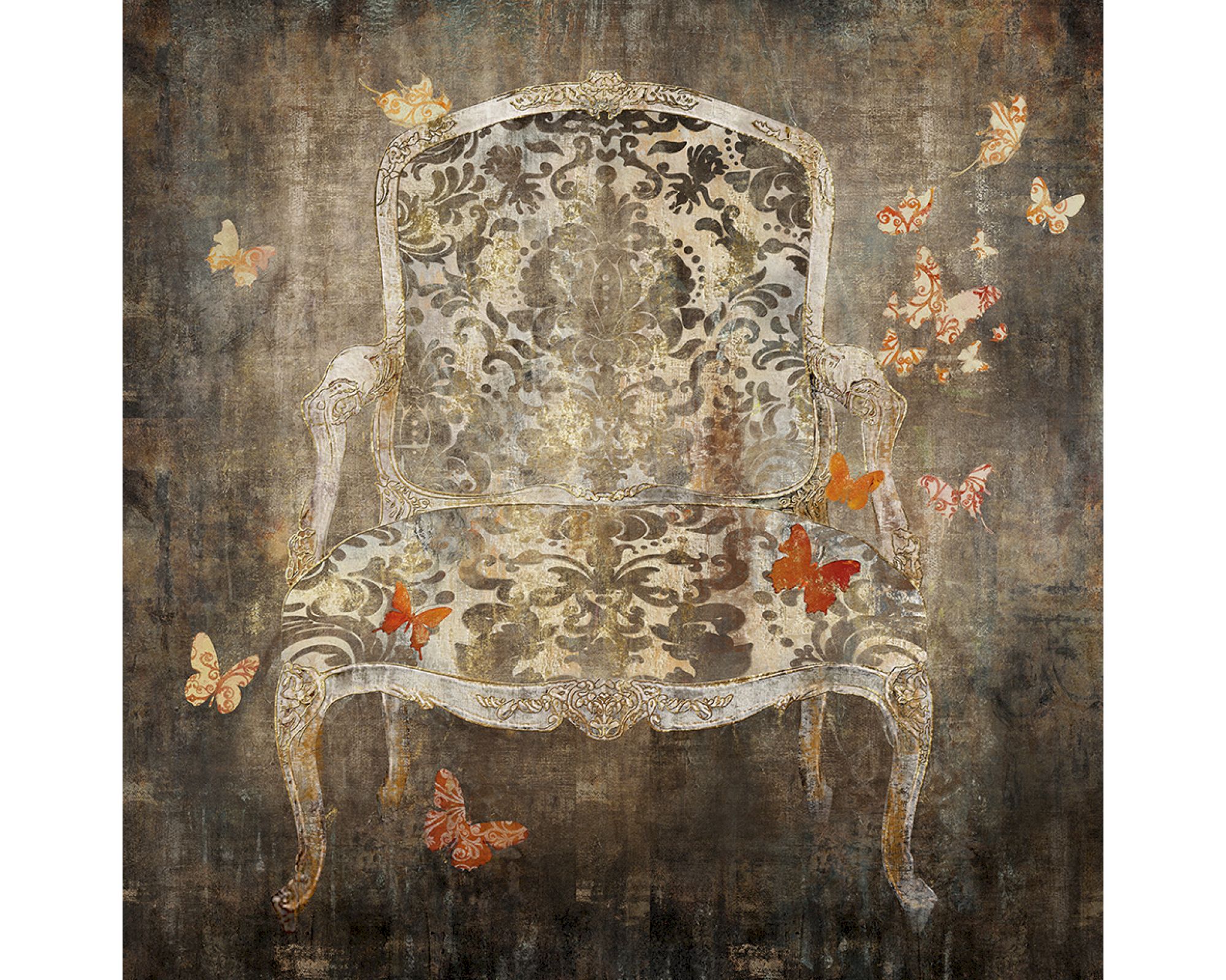 die Faktorei »Barocksessel l« Wandbild auf Holz 120x120 cm