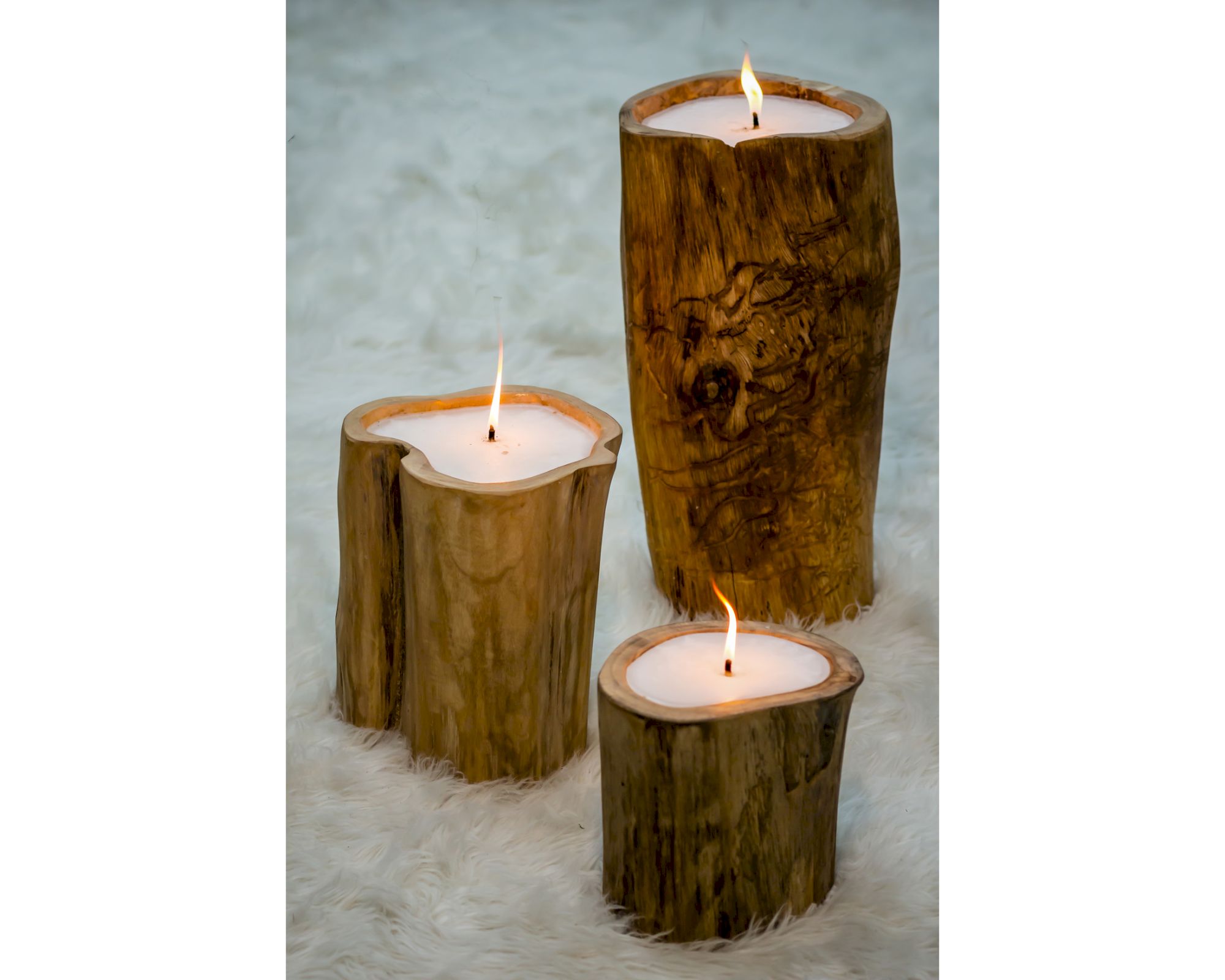 die Faktorei »Baum-Kerzen« 3er-Set Recycling-Holz