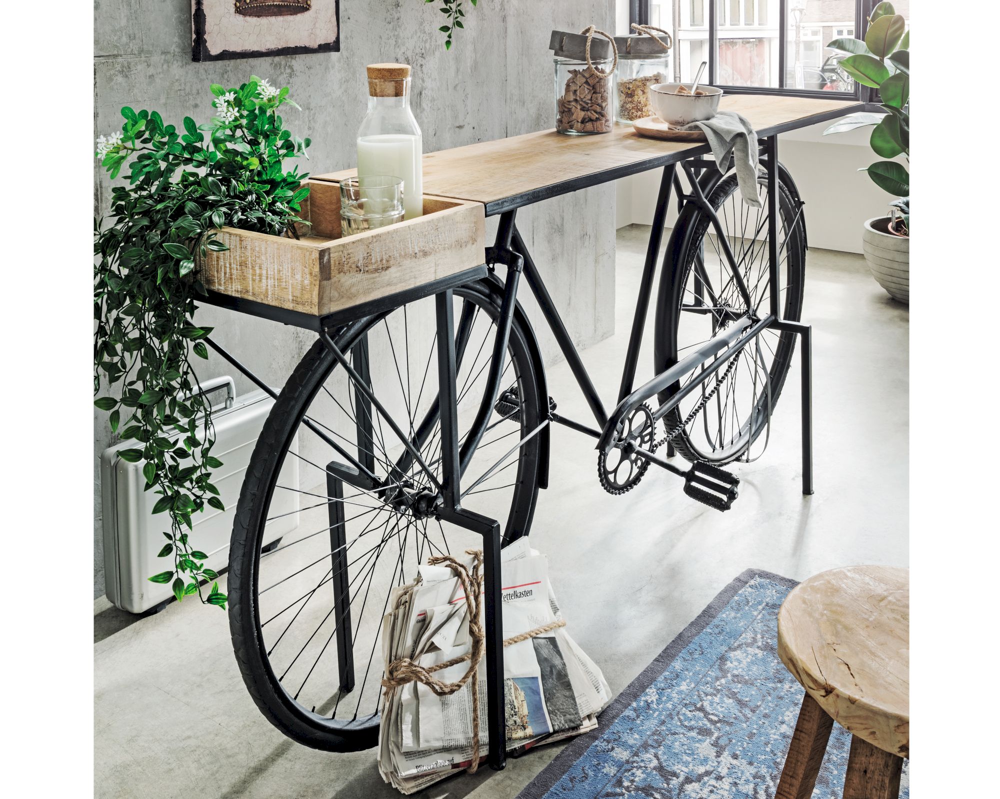 die Faktorei »Blacky« Fahrrad-Konsole Unikat 185x86x35 cm