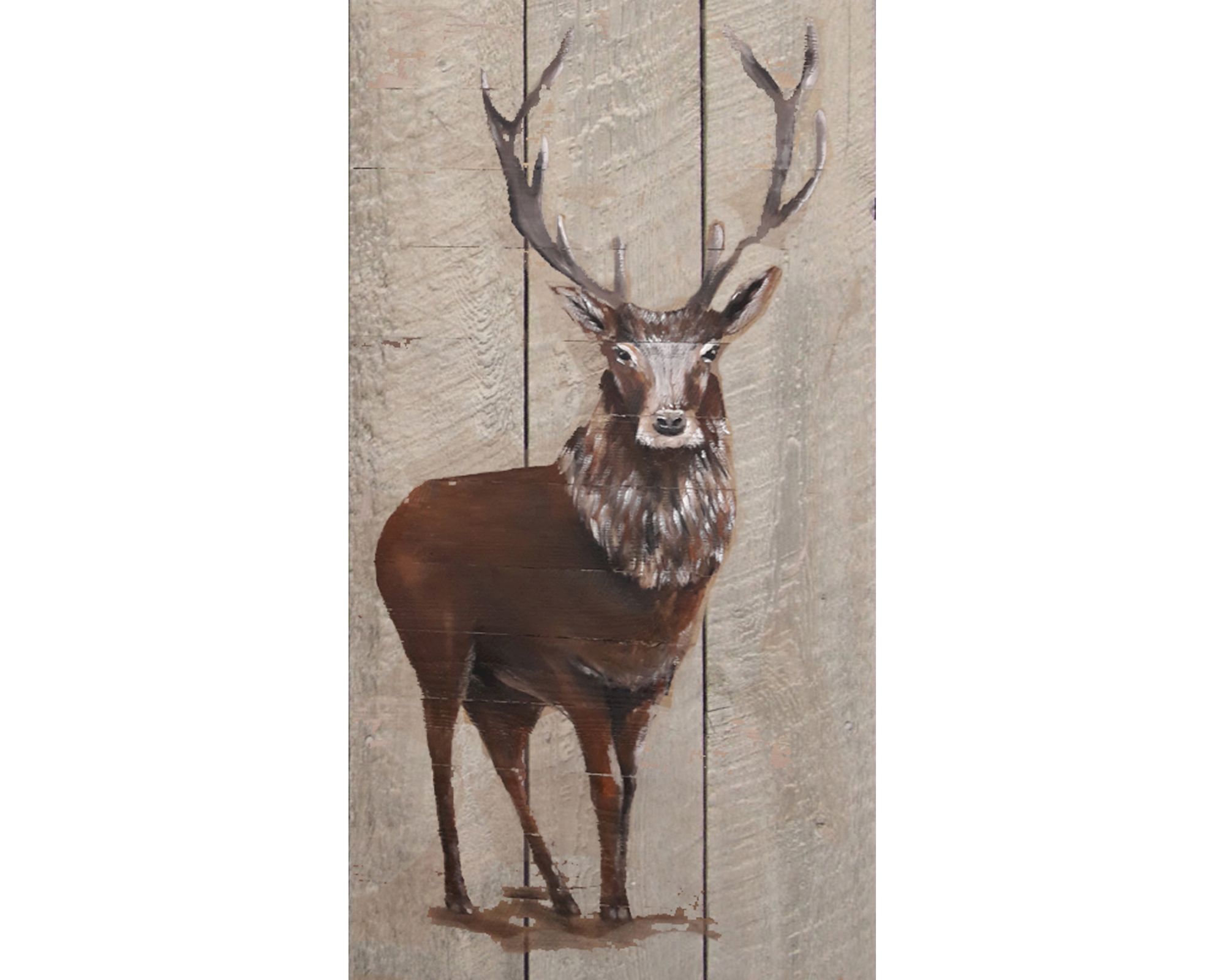 die Faktorei »Brunft-Hirsch I« Wandbild auf Holz 60x120cm