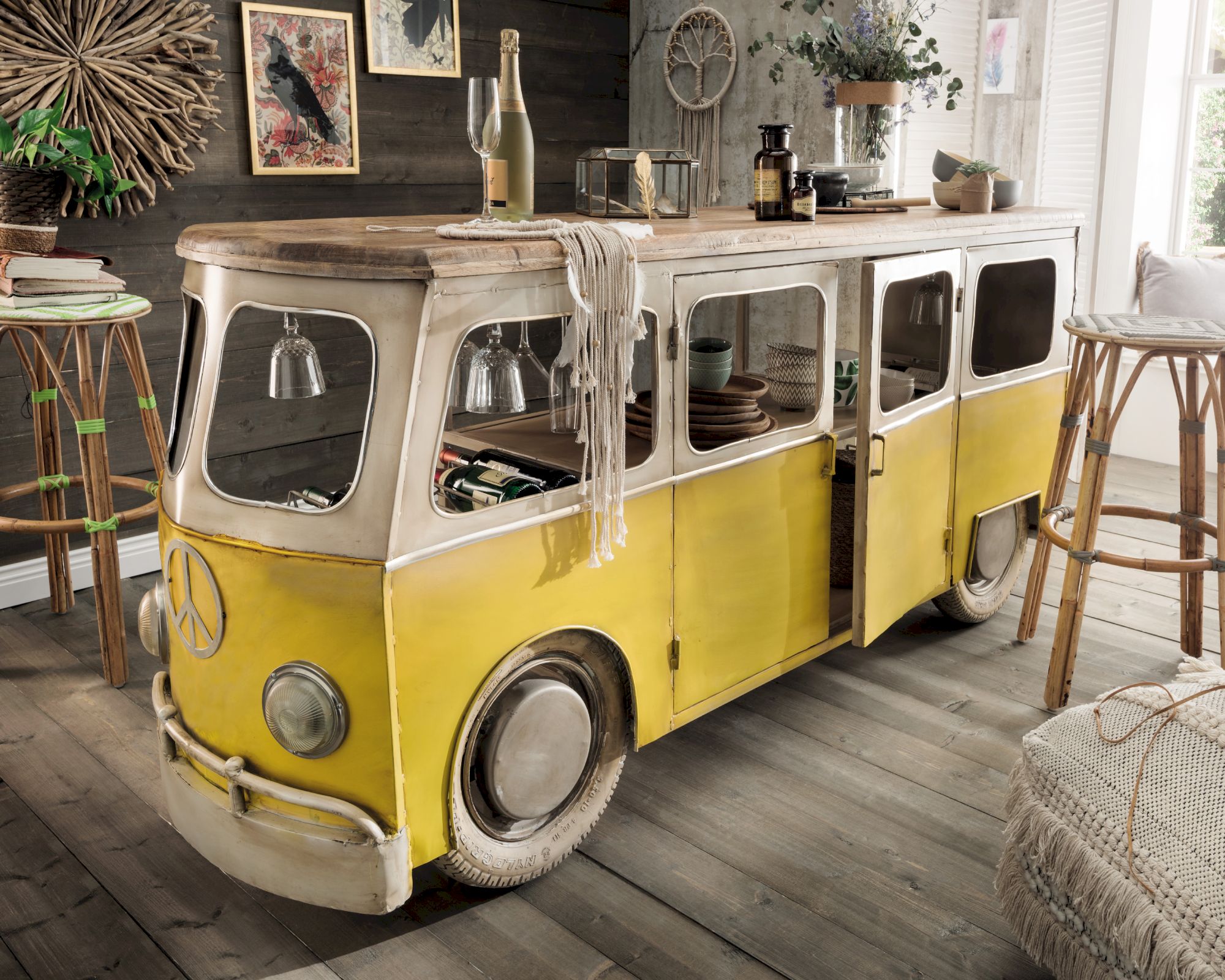 die Faktorei »Bus« Unikat Fahrzeug-Bar 226x96x63 cm