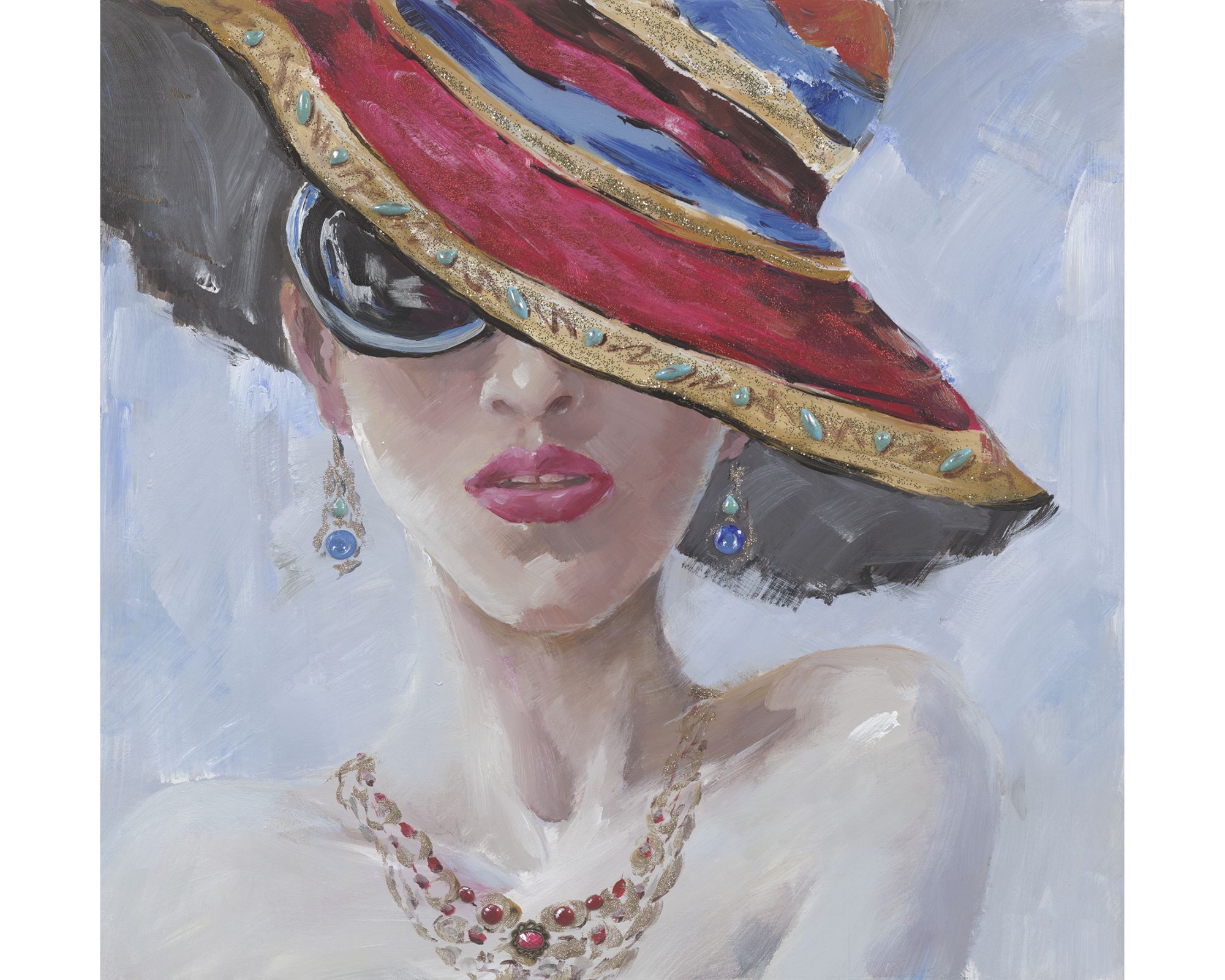 die Faktorei »Frau mit Hut & Sonnenbrille« Wandbild 100x100 cm