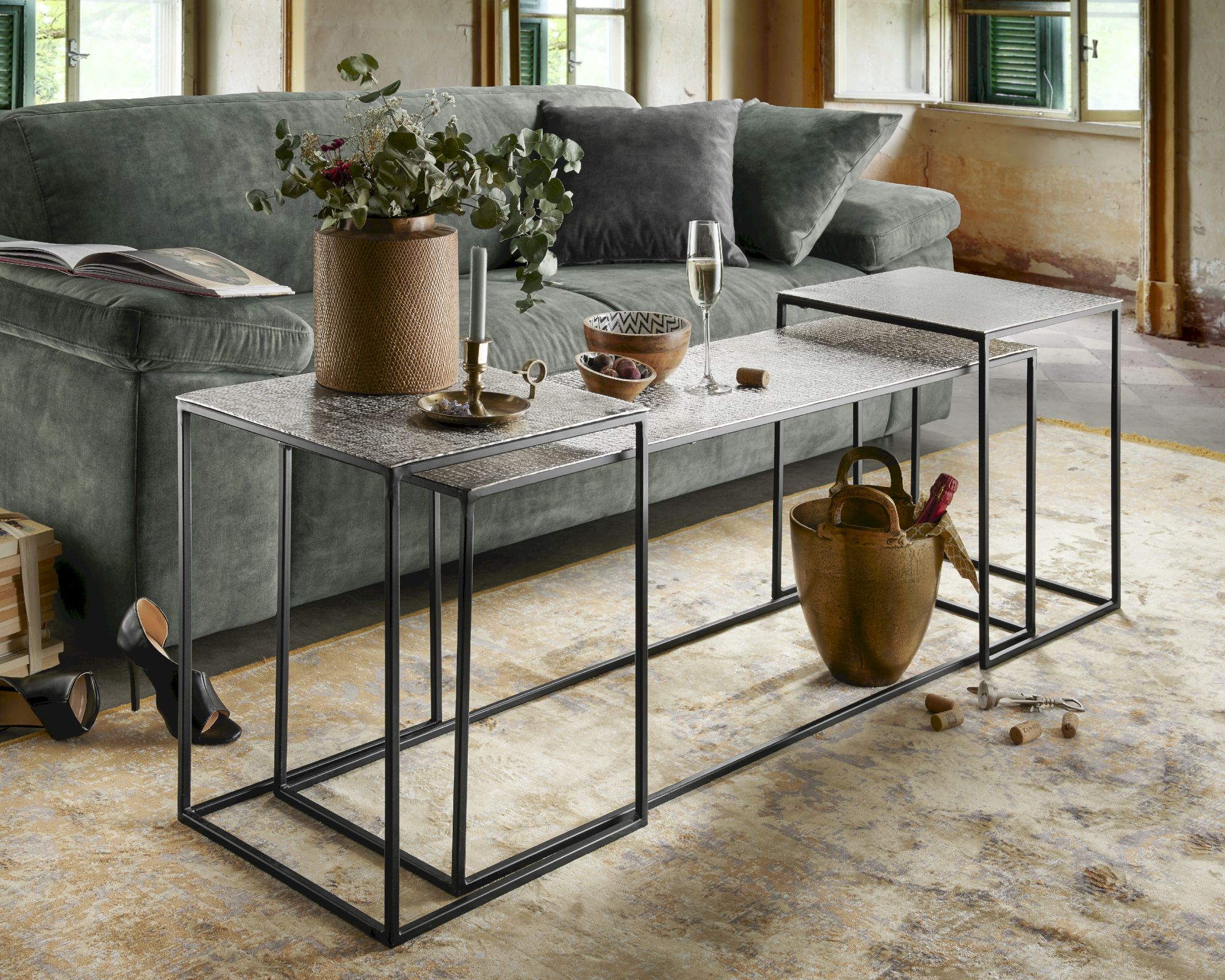 die Faktorei »Hip« Couchtisch 3-teilig Aluminium