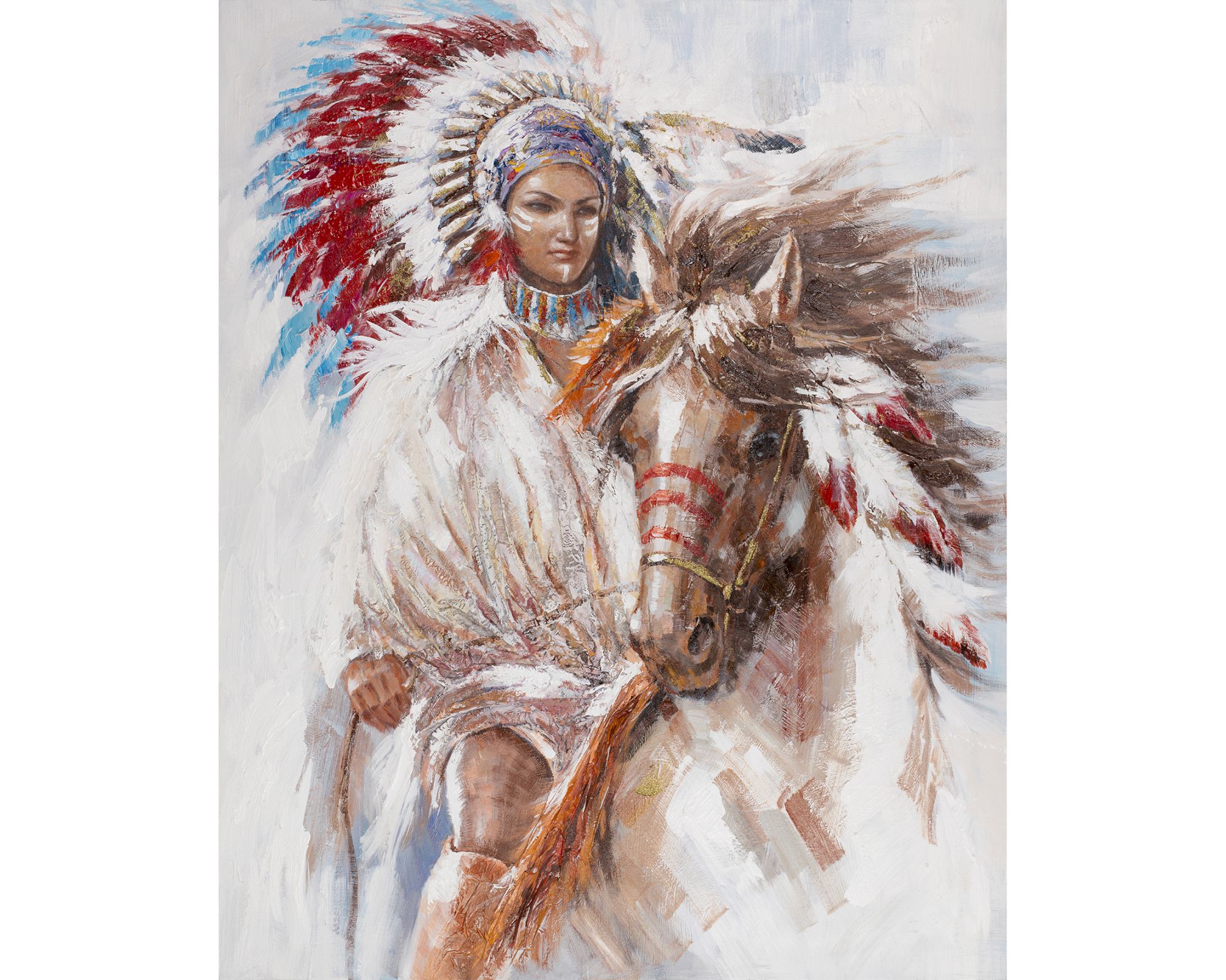 die Faktorei »Indianerin mit Pferd« Wandbild 120x150 cm