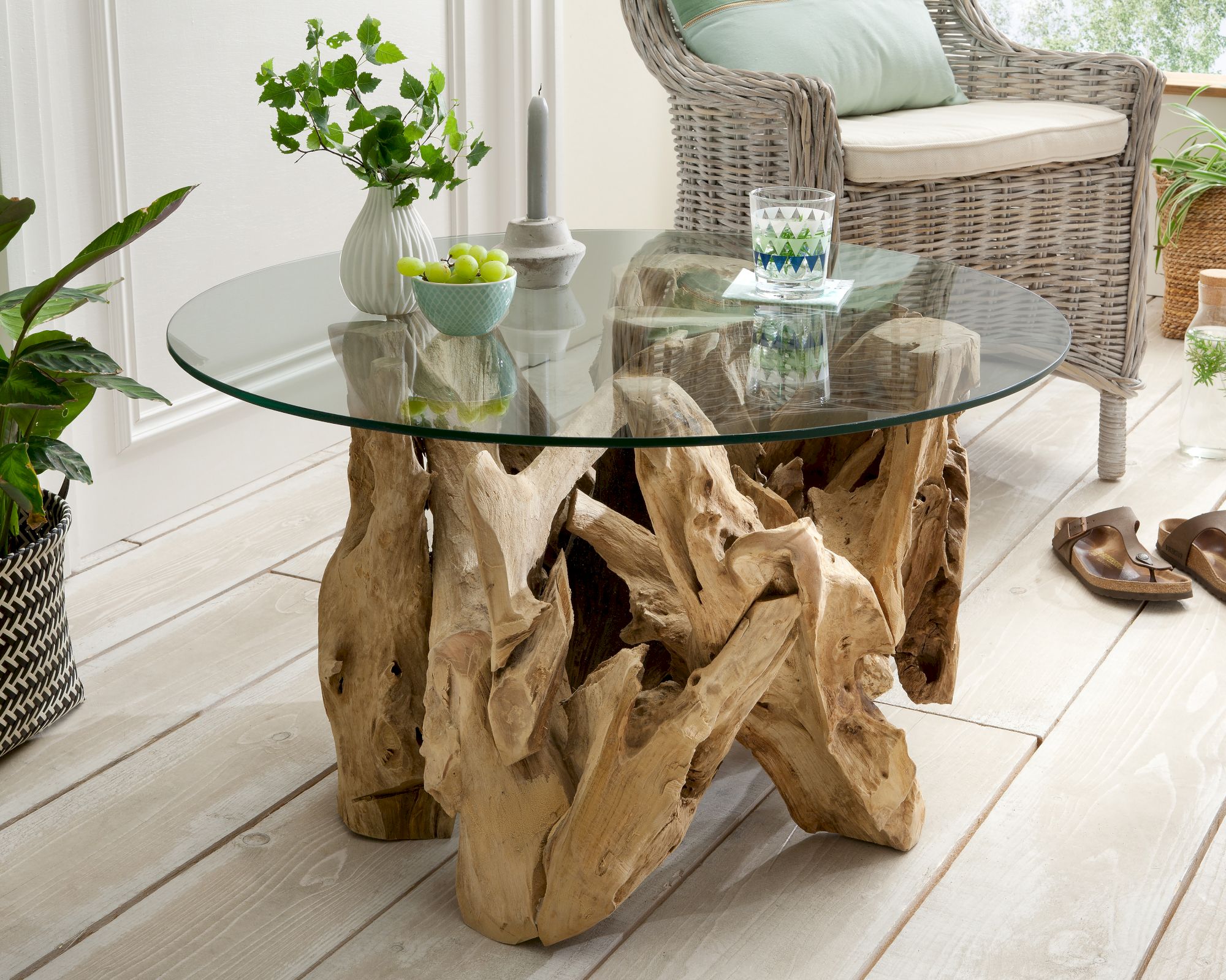 die Faktorei »Java« Unikat Couchtisch Teak-Wurzel Ø 80 cm