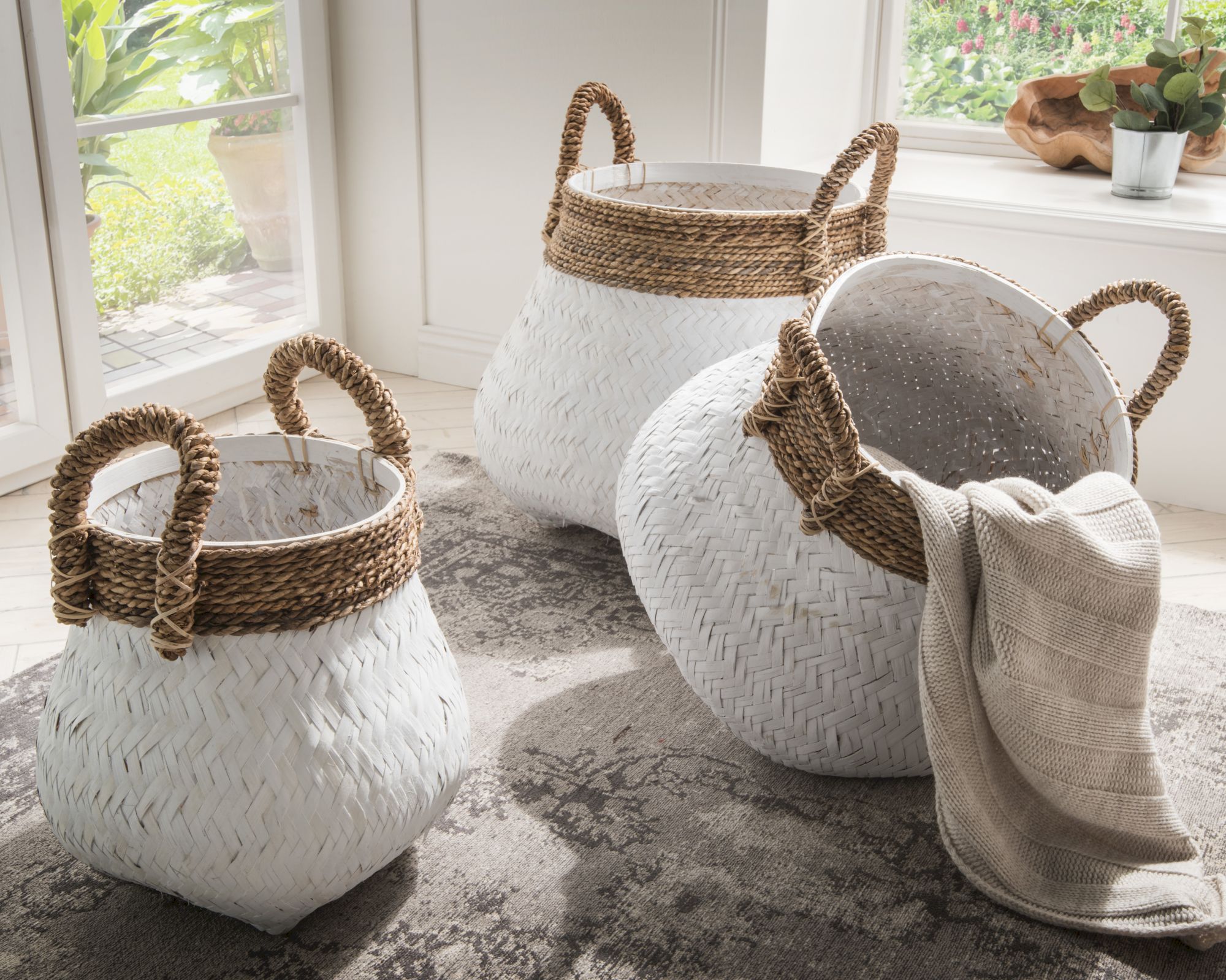 die Faktorei »Kuna« Korbset 3-teilig naturfarben/white wash
