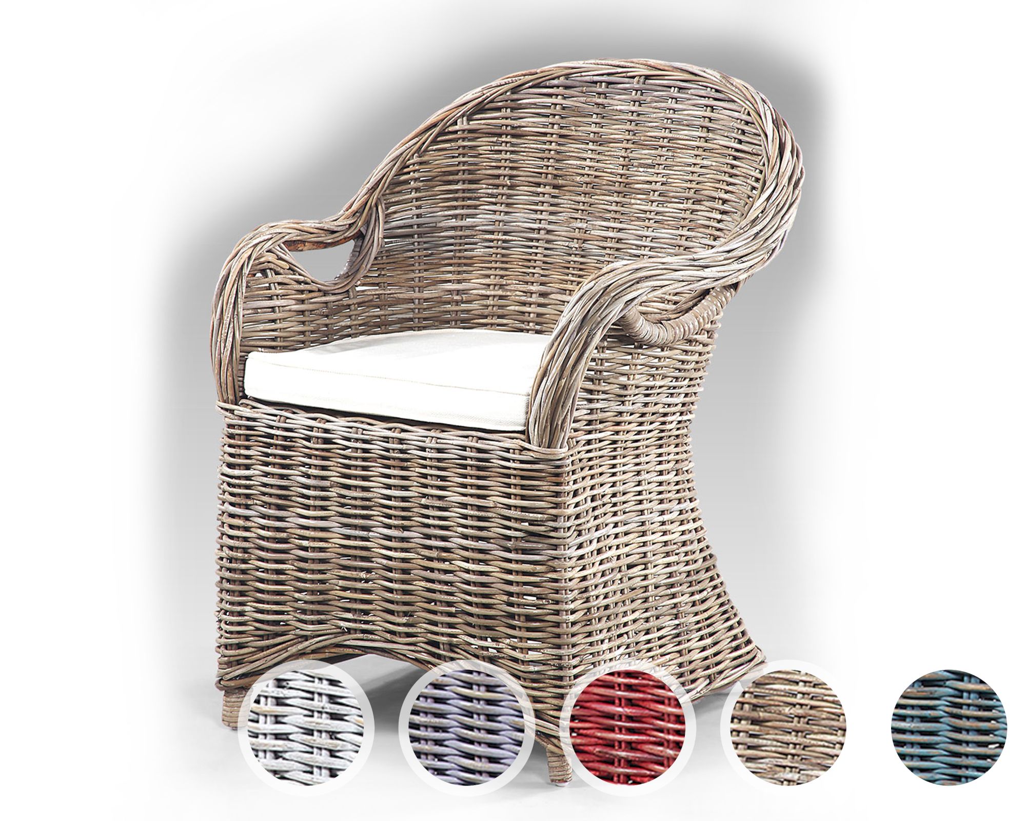 die Faktorei »Rattan« Sessel Violett / Palma
