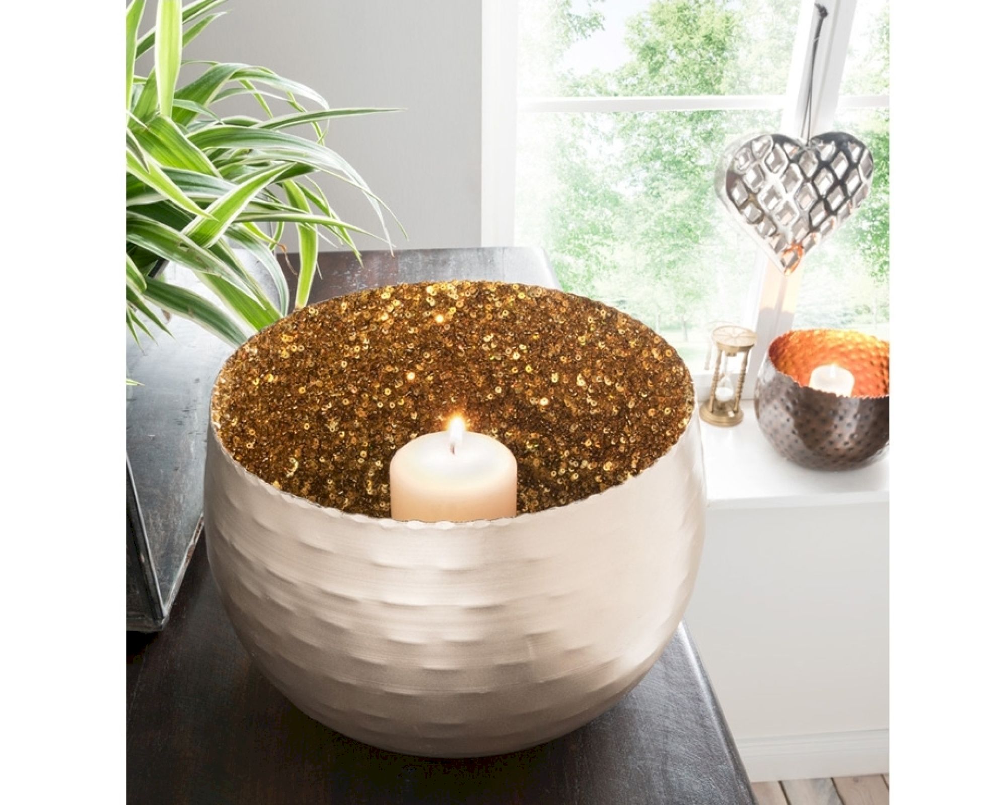 die Faktorei »Round« Windlicht champagner/gold 97_198