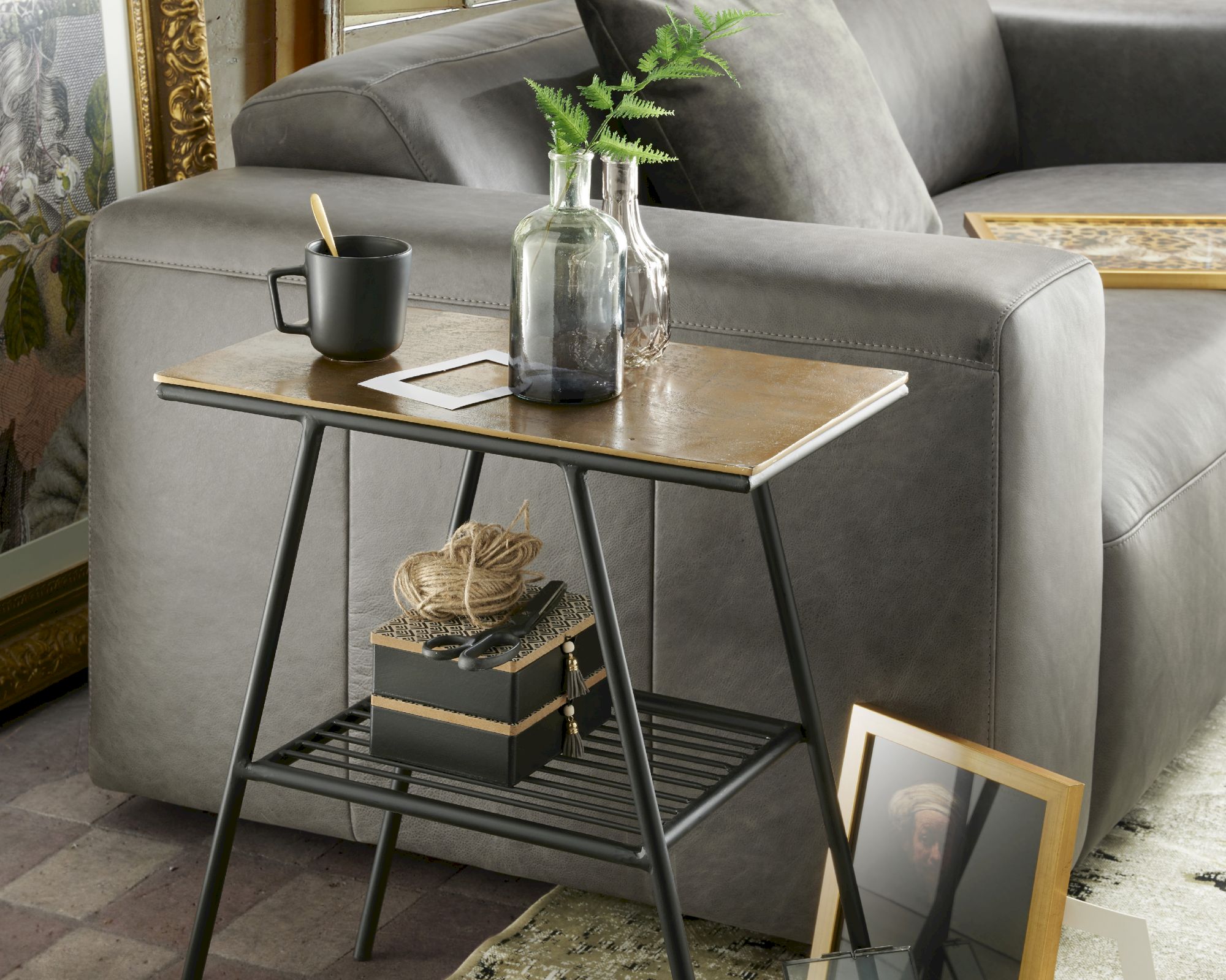 die Faktorei »Victory« Beistelltisch antik gold 52x60x30 cm