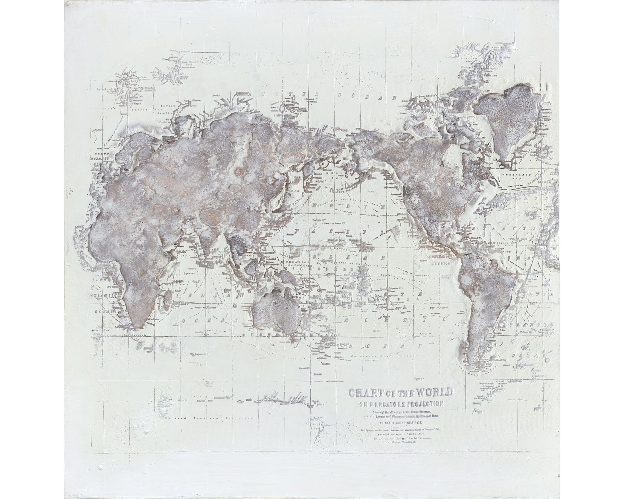 die Faktorei »Weltkarte« Struktur-Wandbild 100 x 100 cm