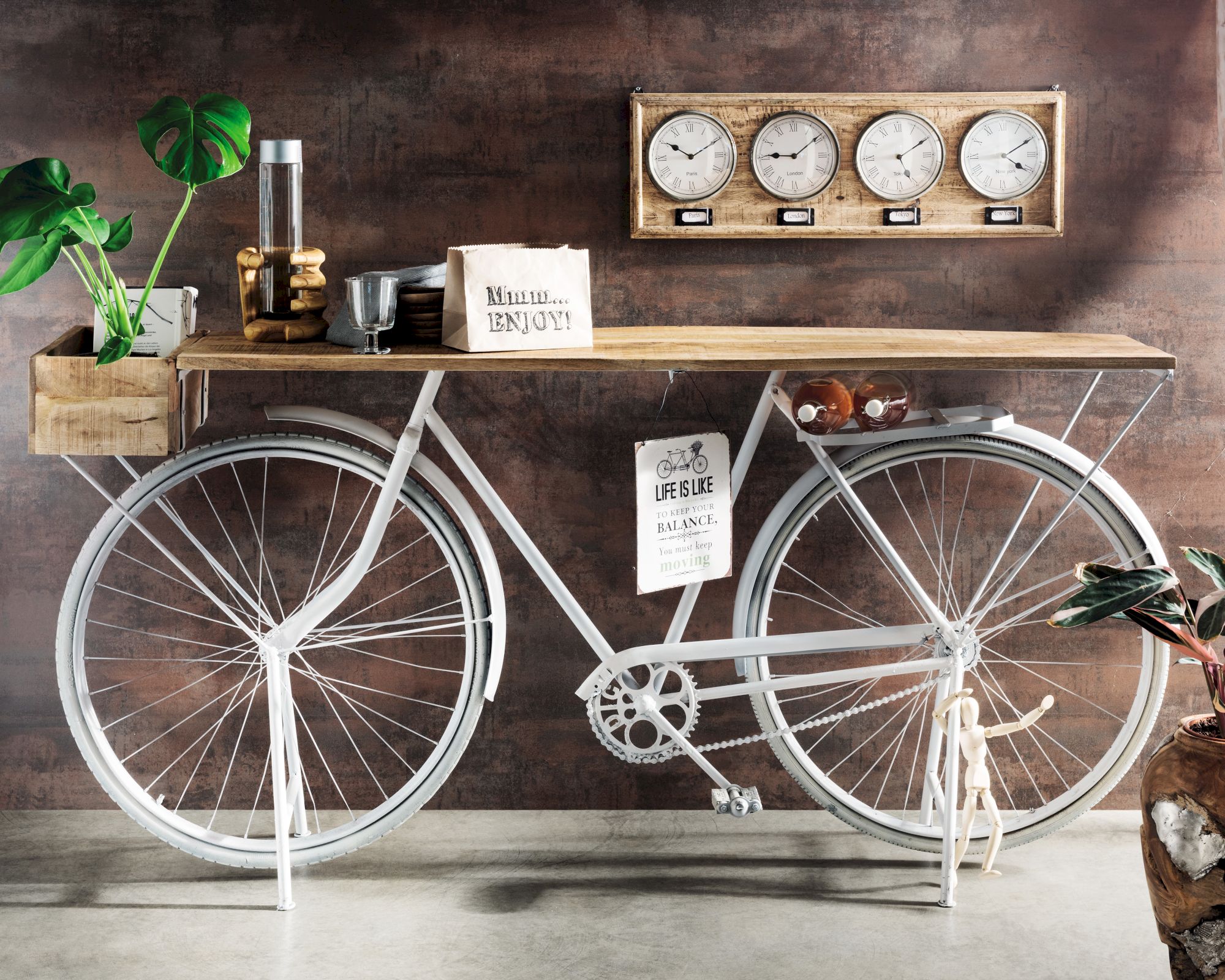 die Faktorei »Whity« Fahrrad-Konsole Unikat 185x86x35 cm
