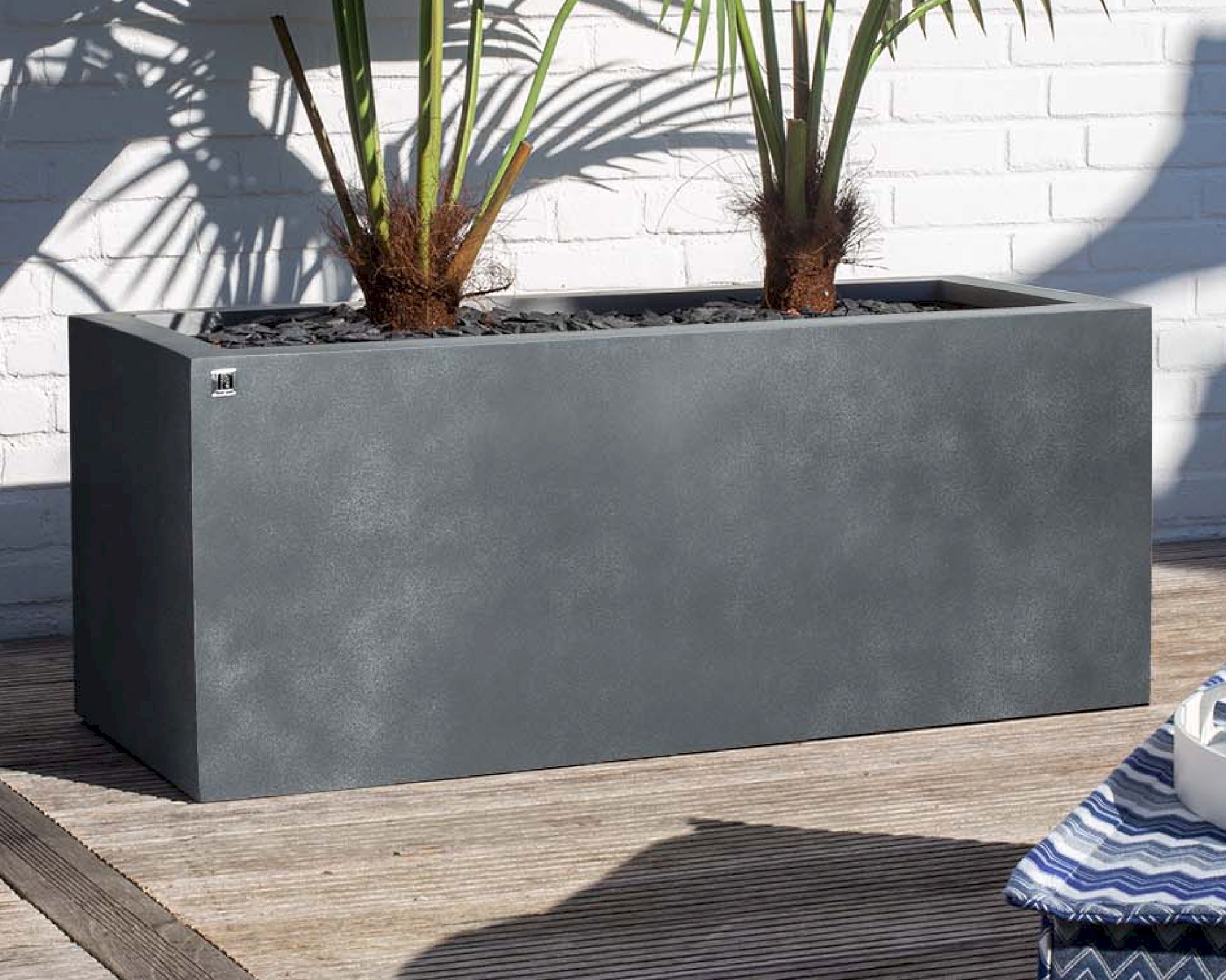 fleur ami »Division Lite« Outdoor Pflanzkasten concrete anthracite 80x35 cm