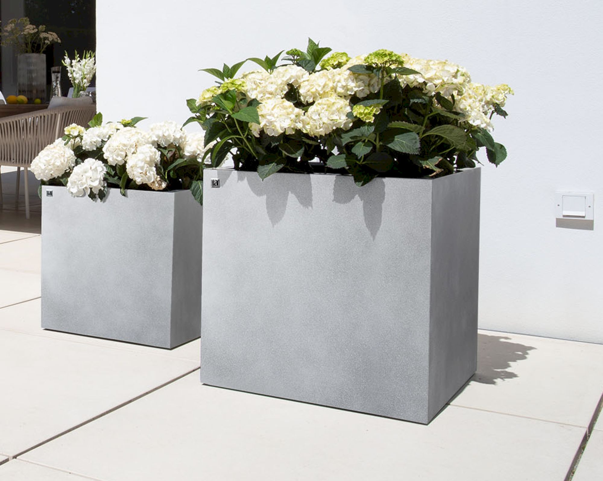 fleur ami »Division Lite« Outdoor Pflanzwürfel concrete stone grey 60x60 cm