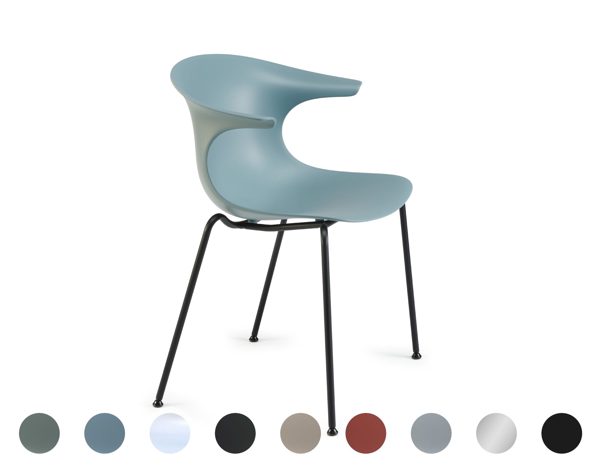 infiniti »LOOP MONO« 4 Legs Designer-Stuhl 31 schwarz matt lackiert / IP7608U Marsala