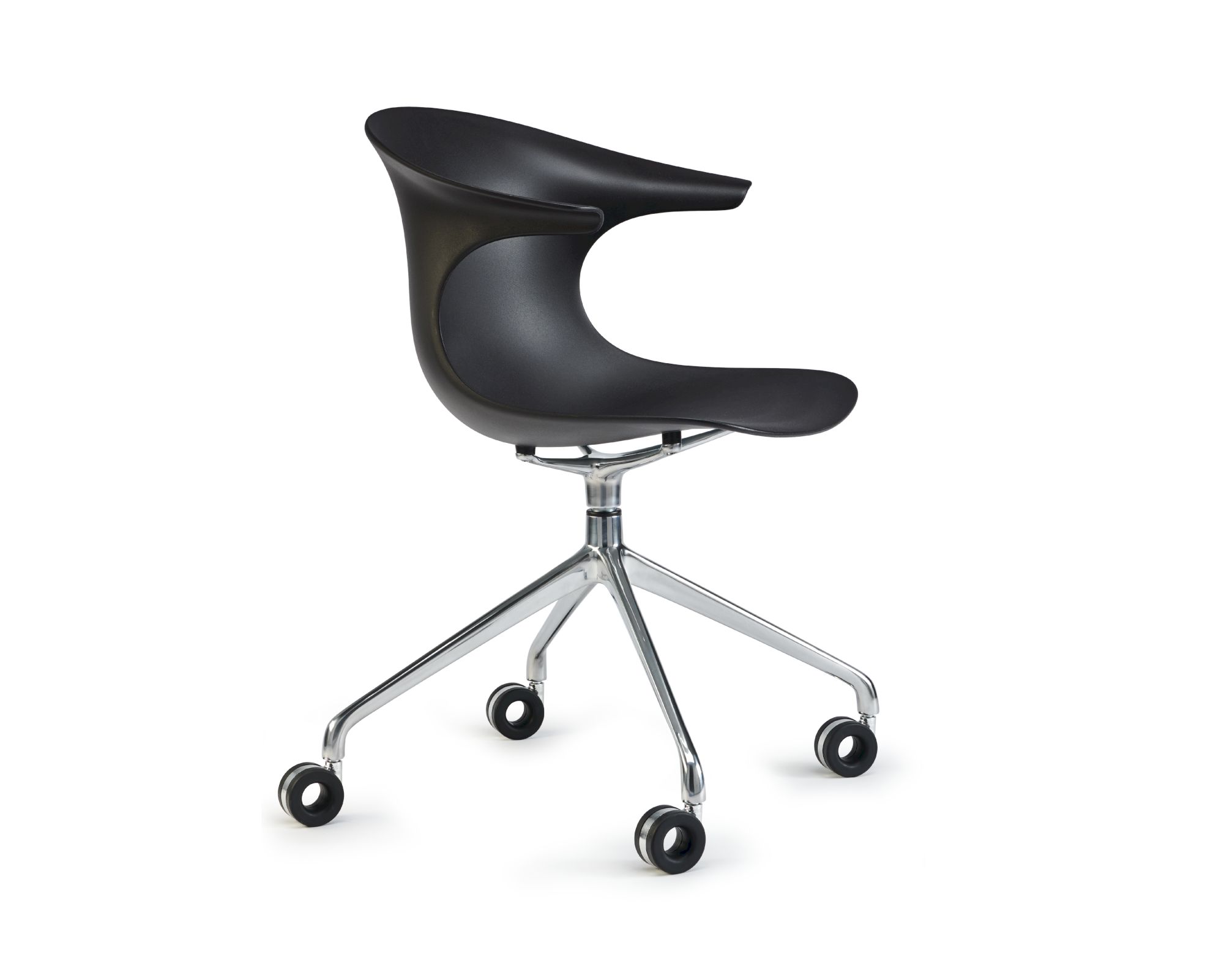 infiniti »LOOP MONO« Swivel mit Rollen Designer-Stuhl AL07 poliert / IP7608U Marsala