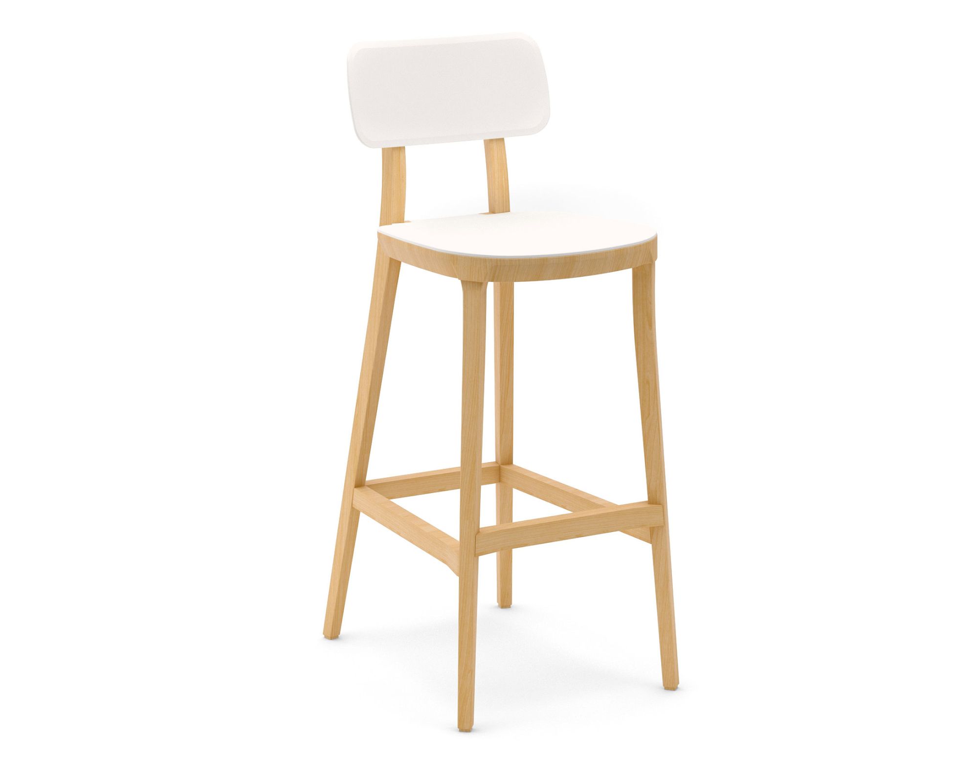 infiniti »PORTA VENEZIA« Designer-Barhocker FGLP74L Grau lackiert / S020 Weiss
