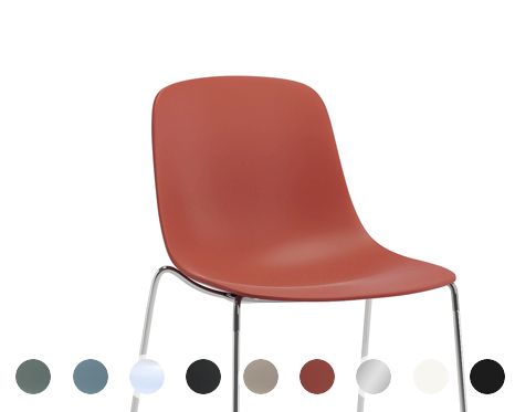 infiniti »PURE LOOP MONO« Sled Designer-Stuhl AC01 Verchromt / IP7608U Marsala