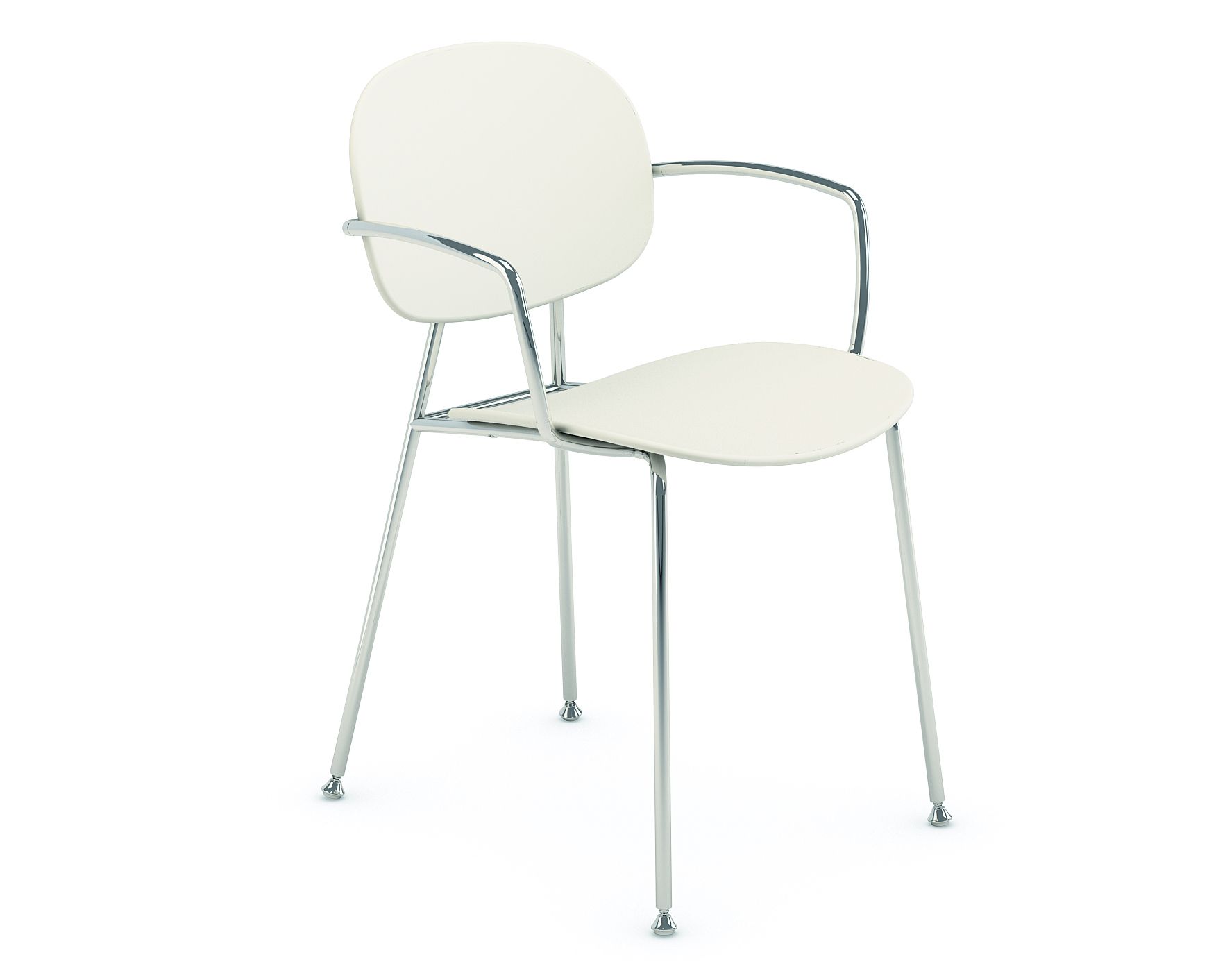 infiniti »TONDINA POP« 4 Legs mit Armlehne Designer-Stuhl AC30 Weiss matt lackiert / R1034 Pfirsich