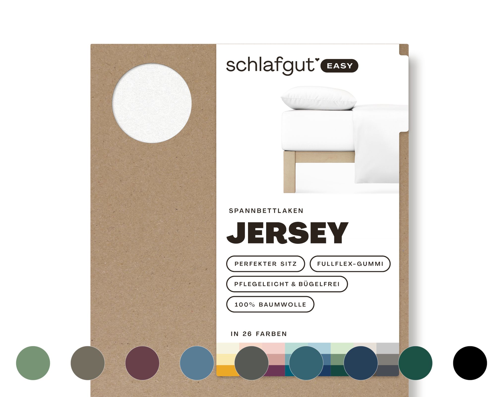 schlafgut »Easy« Jersey Spannbettlaken M / 496 Sand Mid