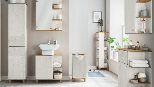 Massivholz »Banea« Badezimmer weiß lasiert - laugenfarbig Artikelbild 2
