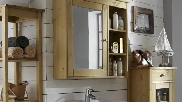Massivholz Splash Badezimmer Spiegelschrank Artikelbild 2