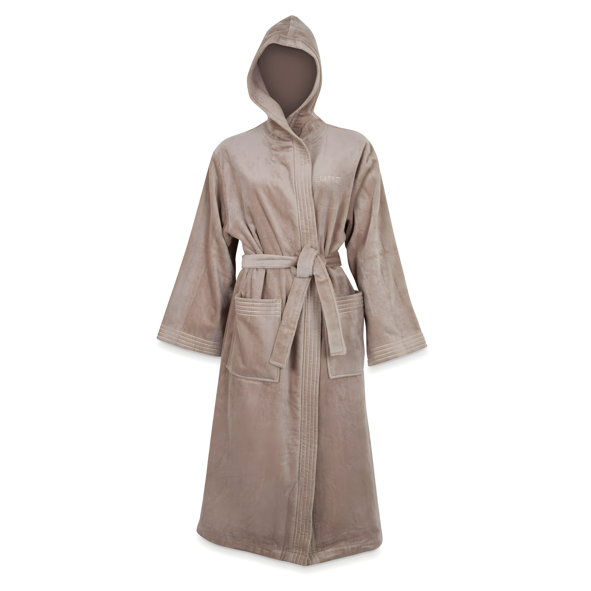 Esprit Velour Long Bademantel grey small