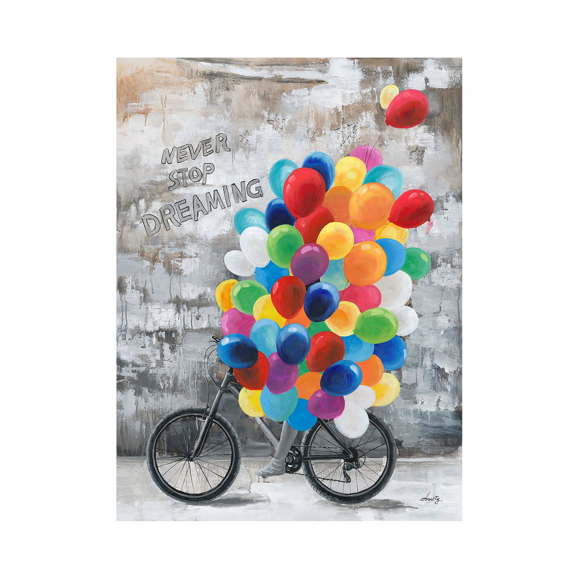 designline La Casa »Fahrrad mit Luftballons« Ölbild handbemalt 90x120 cm
