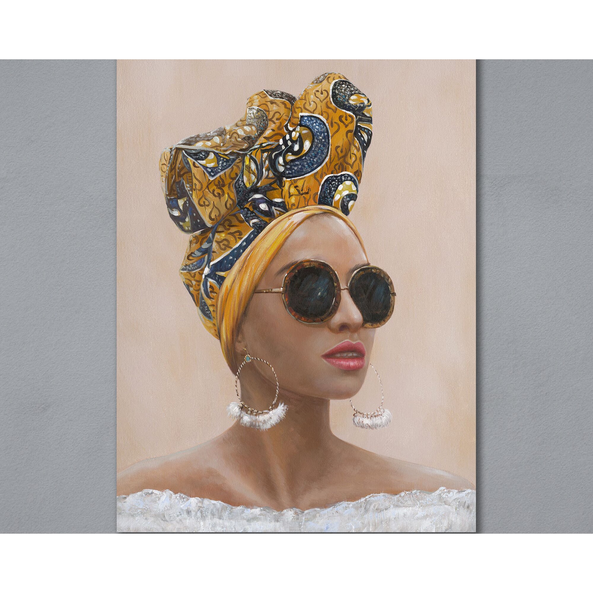 designline La Casa »Frau mit Turban und Sonnenbrille« Ölbild handbemalt 90x120 cm auf Leinwand