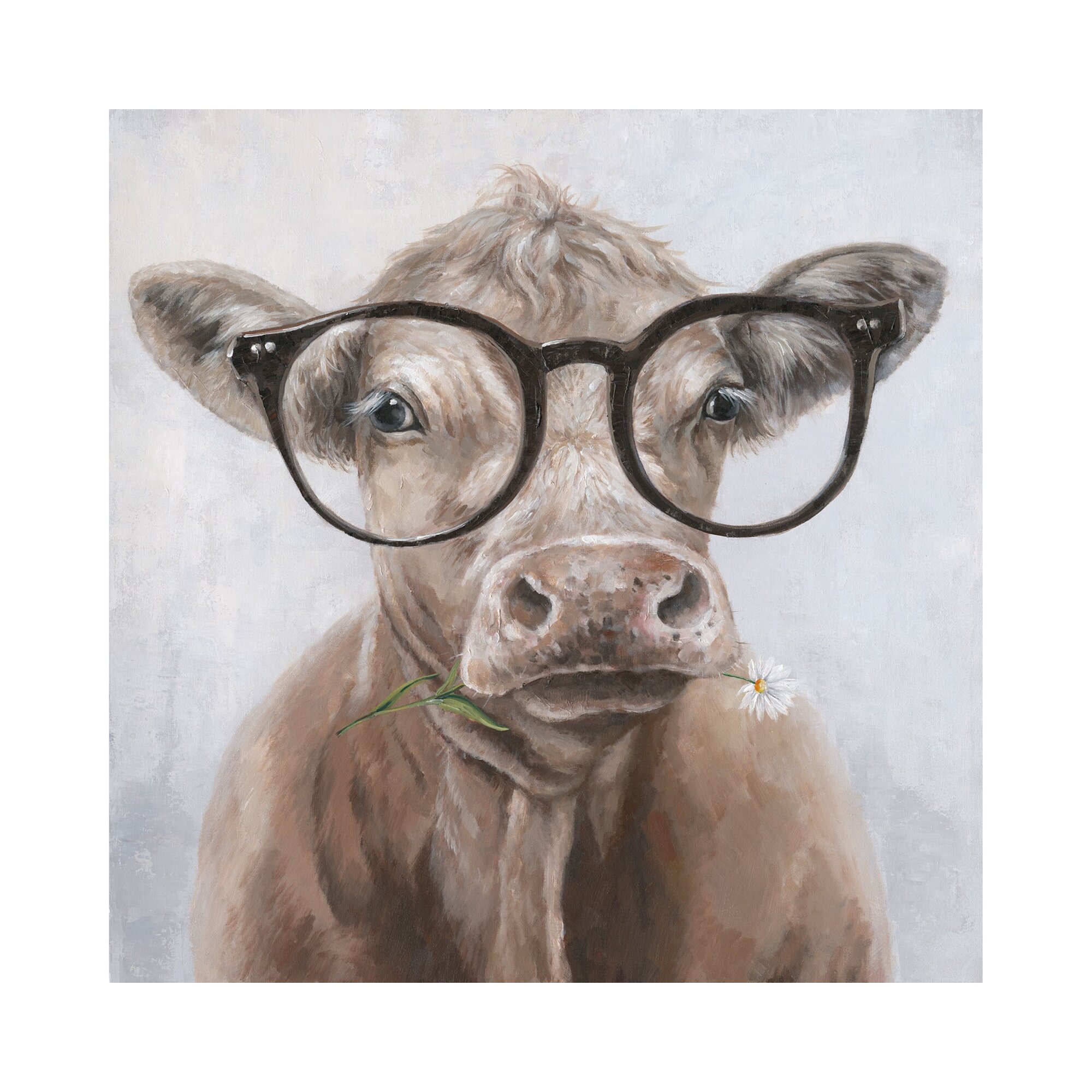 designline La Casa »Kuh mit Brille« Ölbild handbemalt 100x100 cm