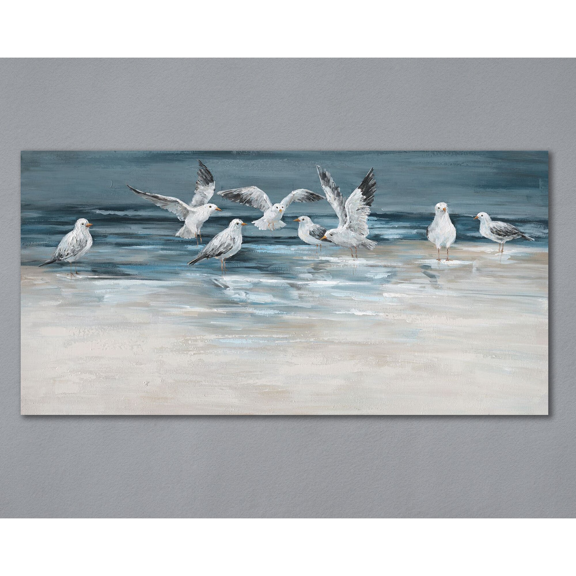 designline La Casa »Möwen auf dem Meer« Ölbild handbemalt 70x140 cm